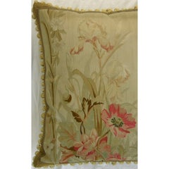 Circa 1860 Antique French Aubusson Tapestry Pillow