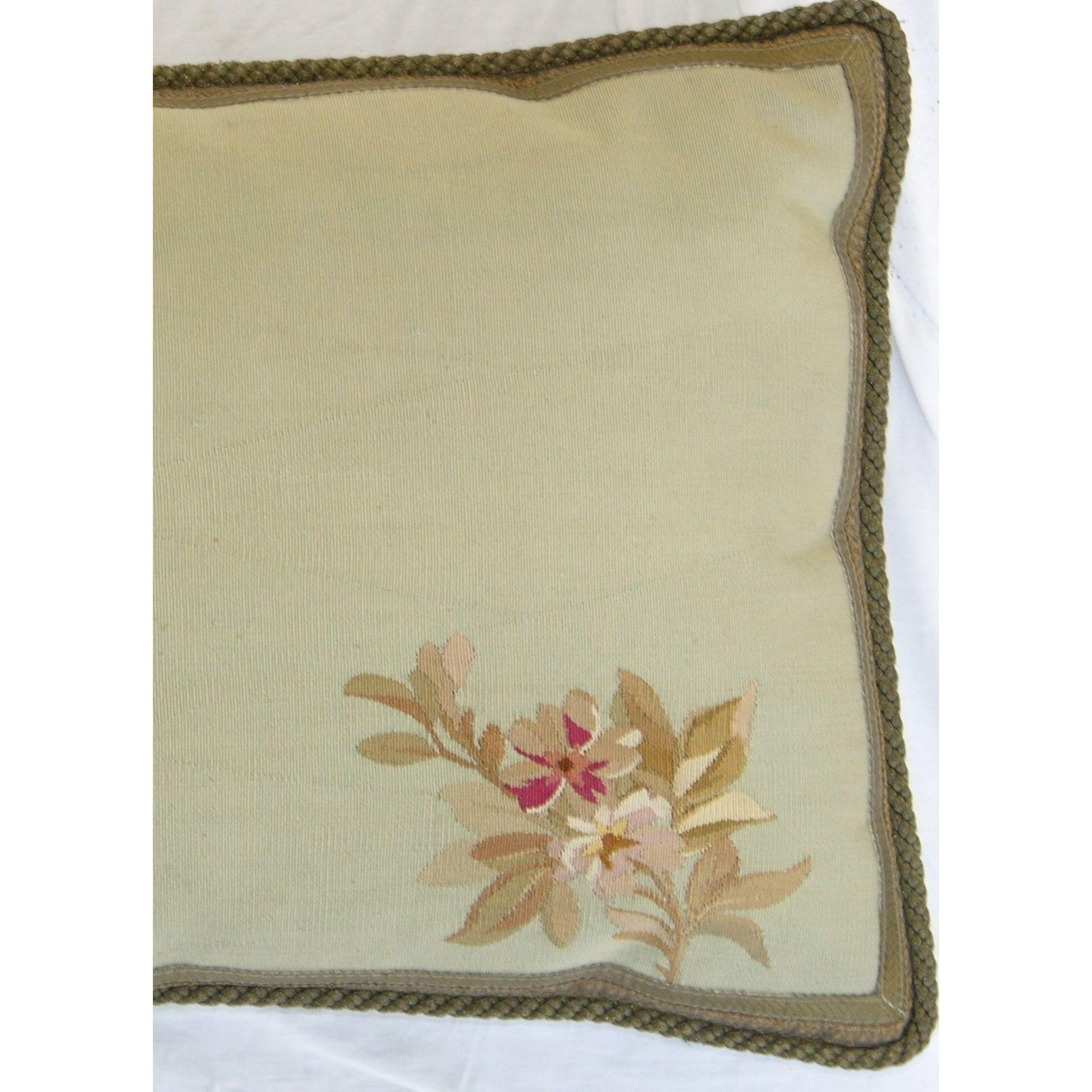 Antique French Aubusson Tapestry Pillow Ca.1860