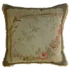 Circa 1860 Antique French Aubusson Tapestry Pillow