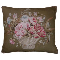 Circa 1860 Antique French Almohada Tapiz Aubusson
