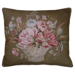 Coussin ancien en tapisserie française d'Aubusson datant d'environ 1860