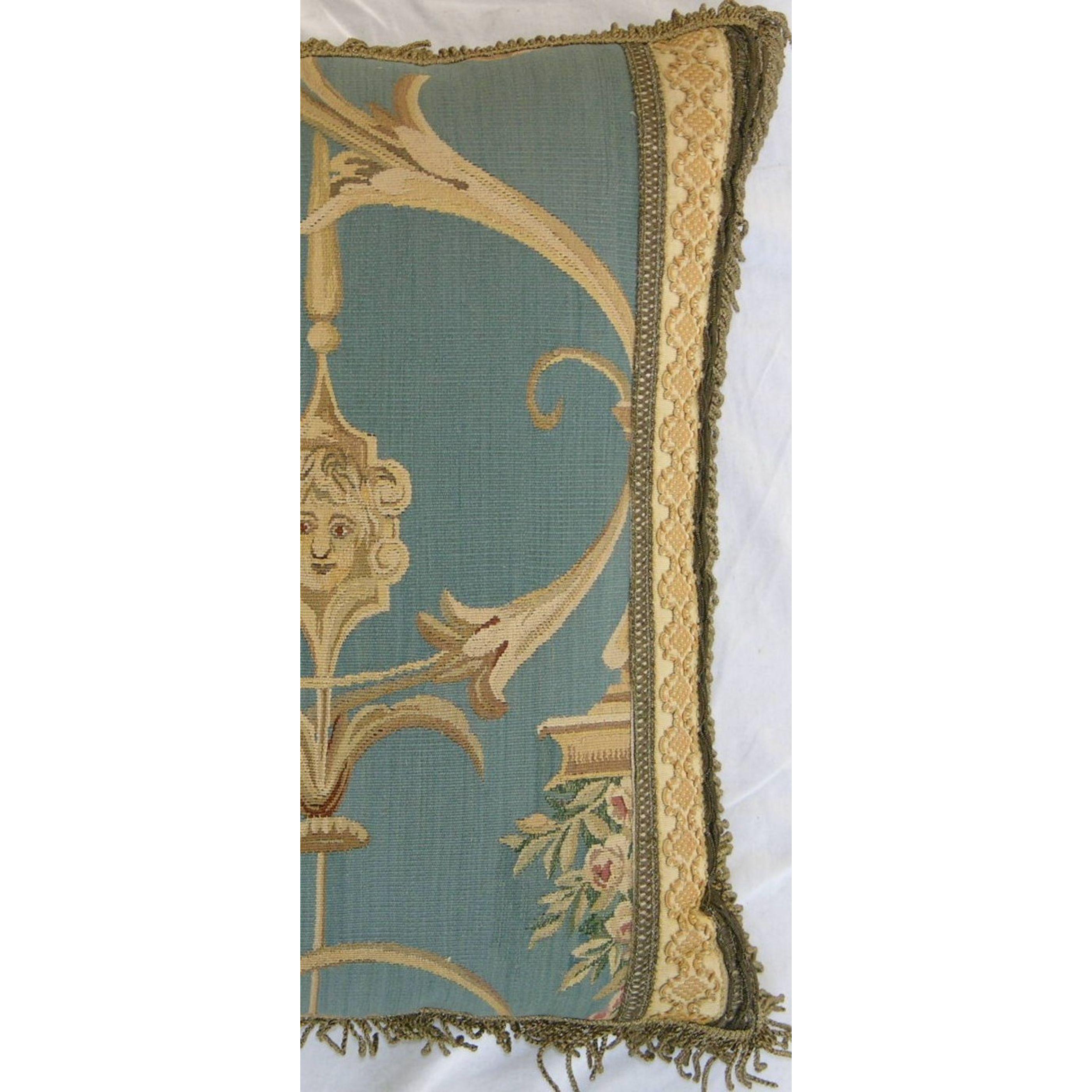 Ca. 1860 Antique French Tapestry Pillow
