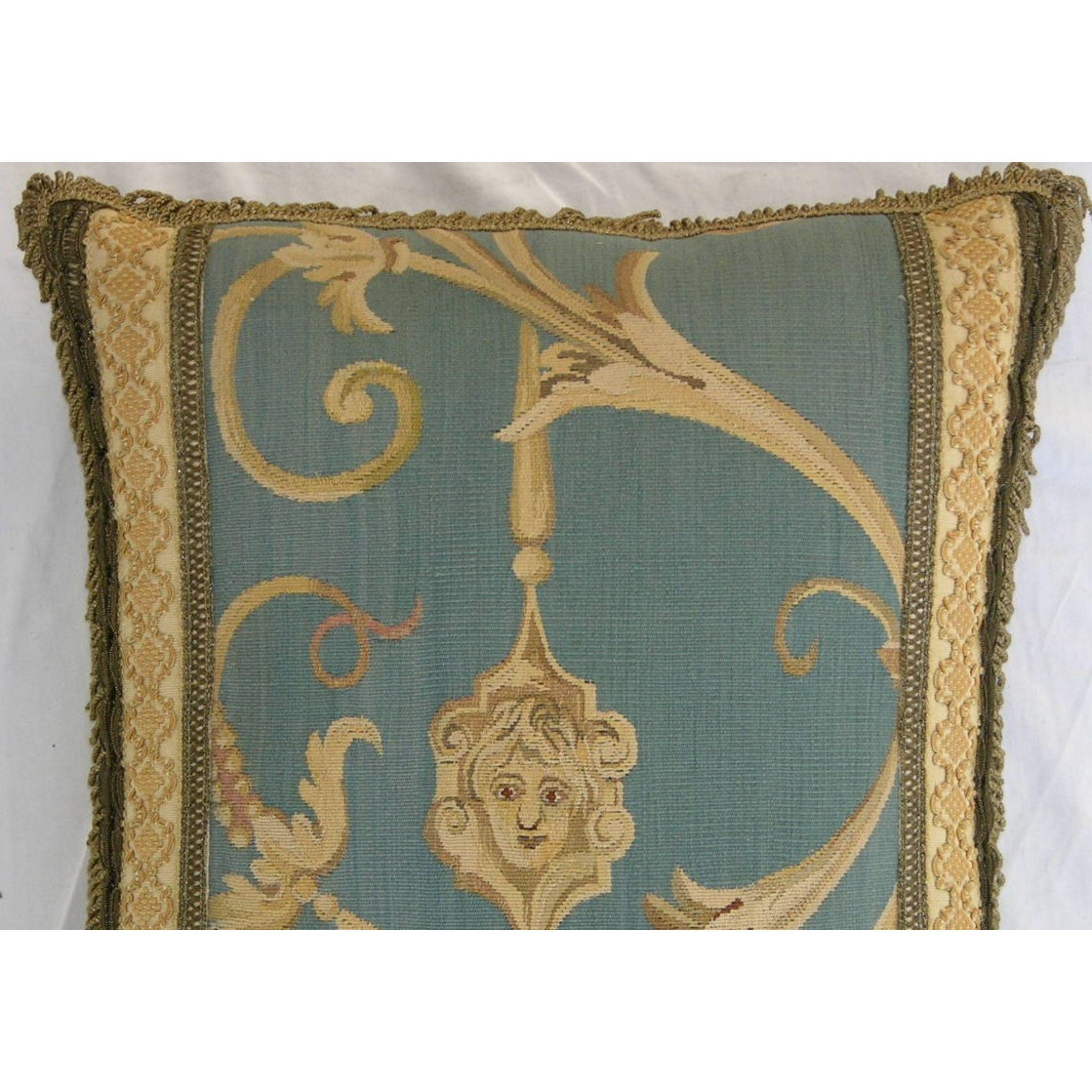 Empire Circa 1860 Antique French Tapestry Pillow For Sale