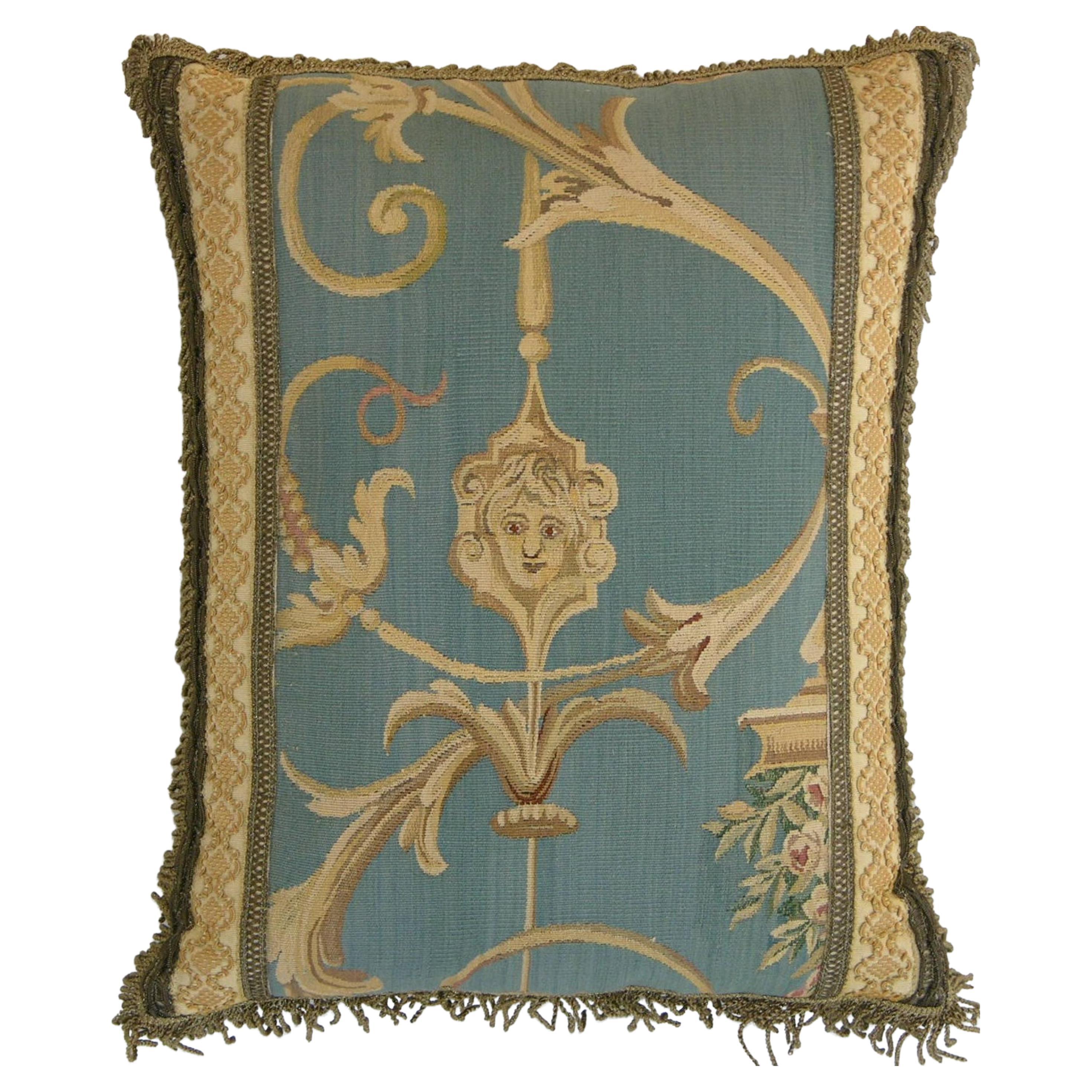 Circa 1860 Antique French Tapestry Pillow