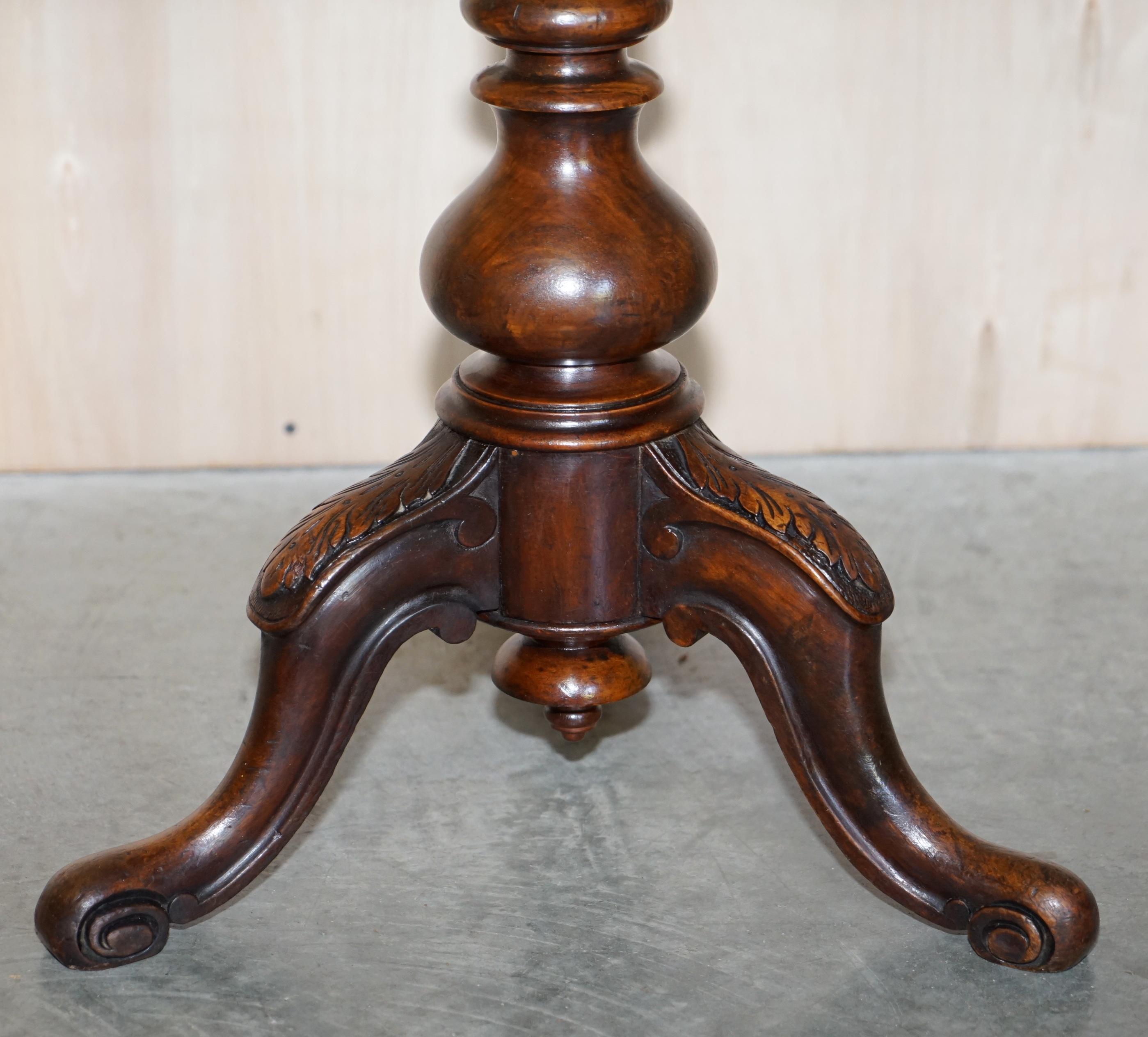 circa 1860 Antique Victorian Gillows Kettle Stand Tripod Mahogany & Walnut Table 1