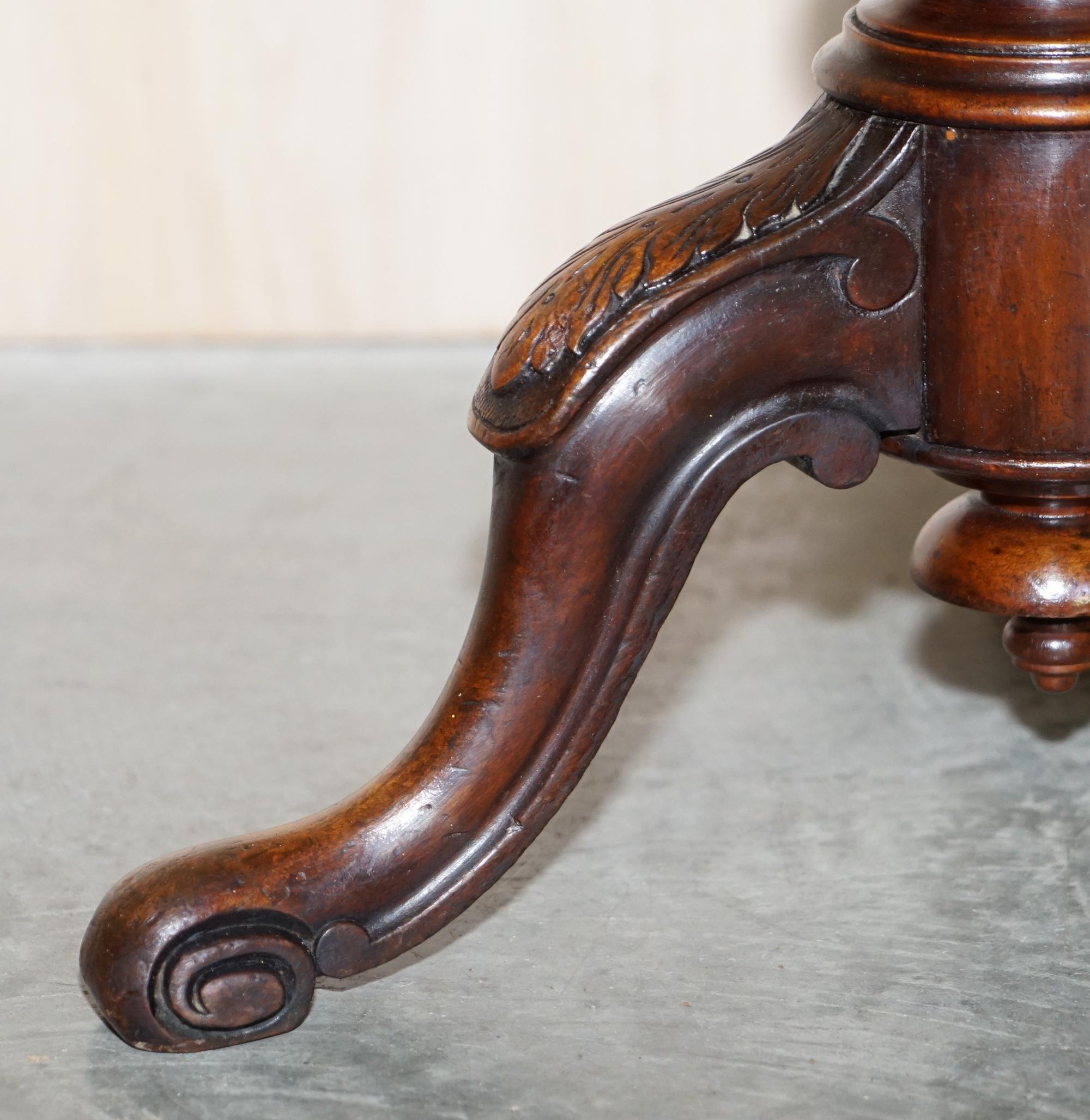 circa 1860 Antique Victorian Gillows Kettle Stand Tripod Mahogany & Walnut Table 2