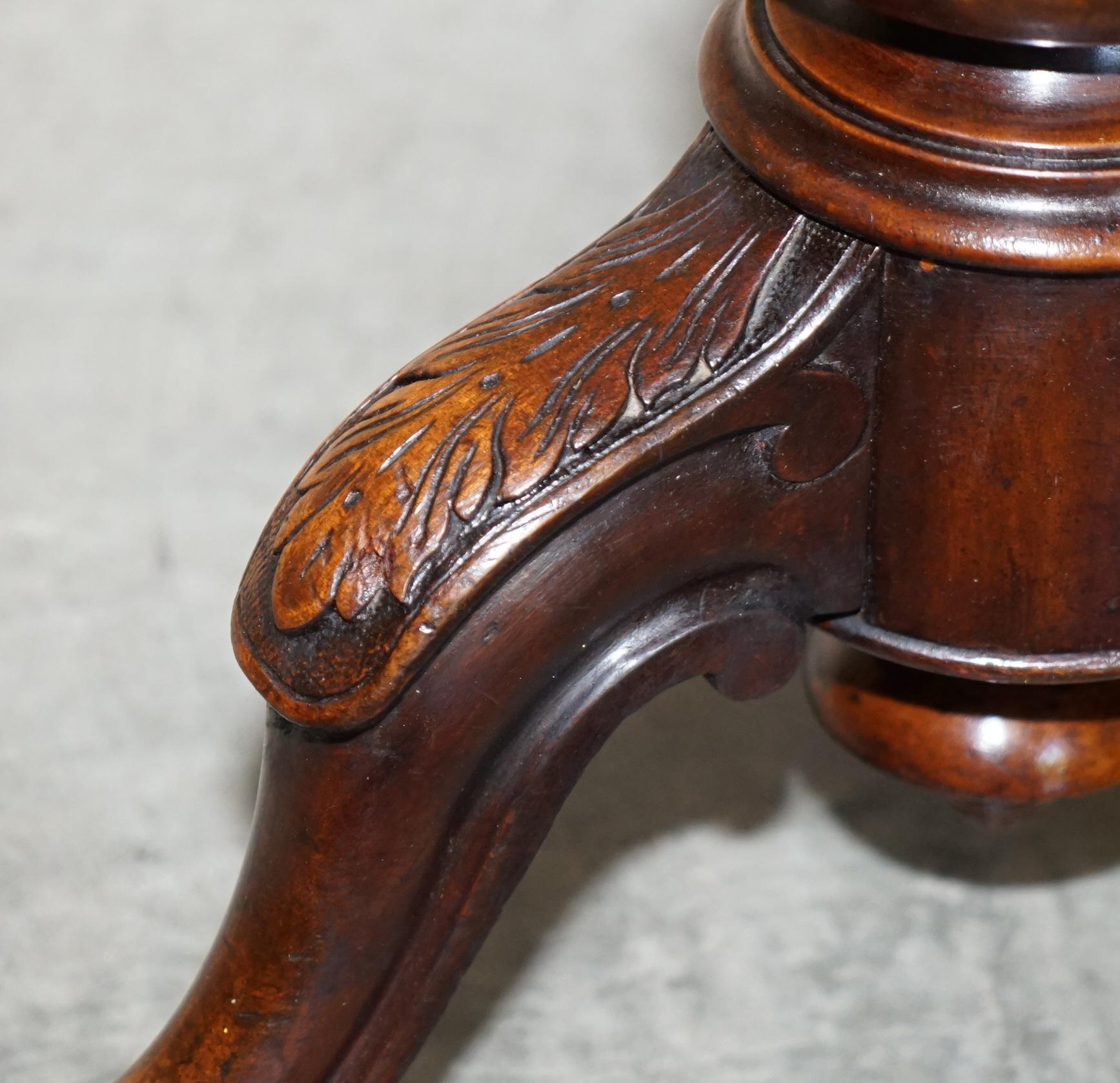 circa 1860 Antique Victorian Gillows Kettle Stand Tripod Mahogany & Walnut Table 3