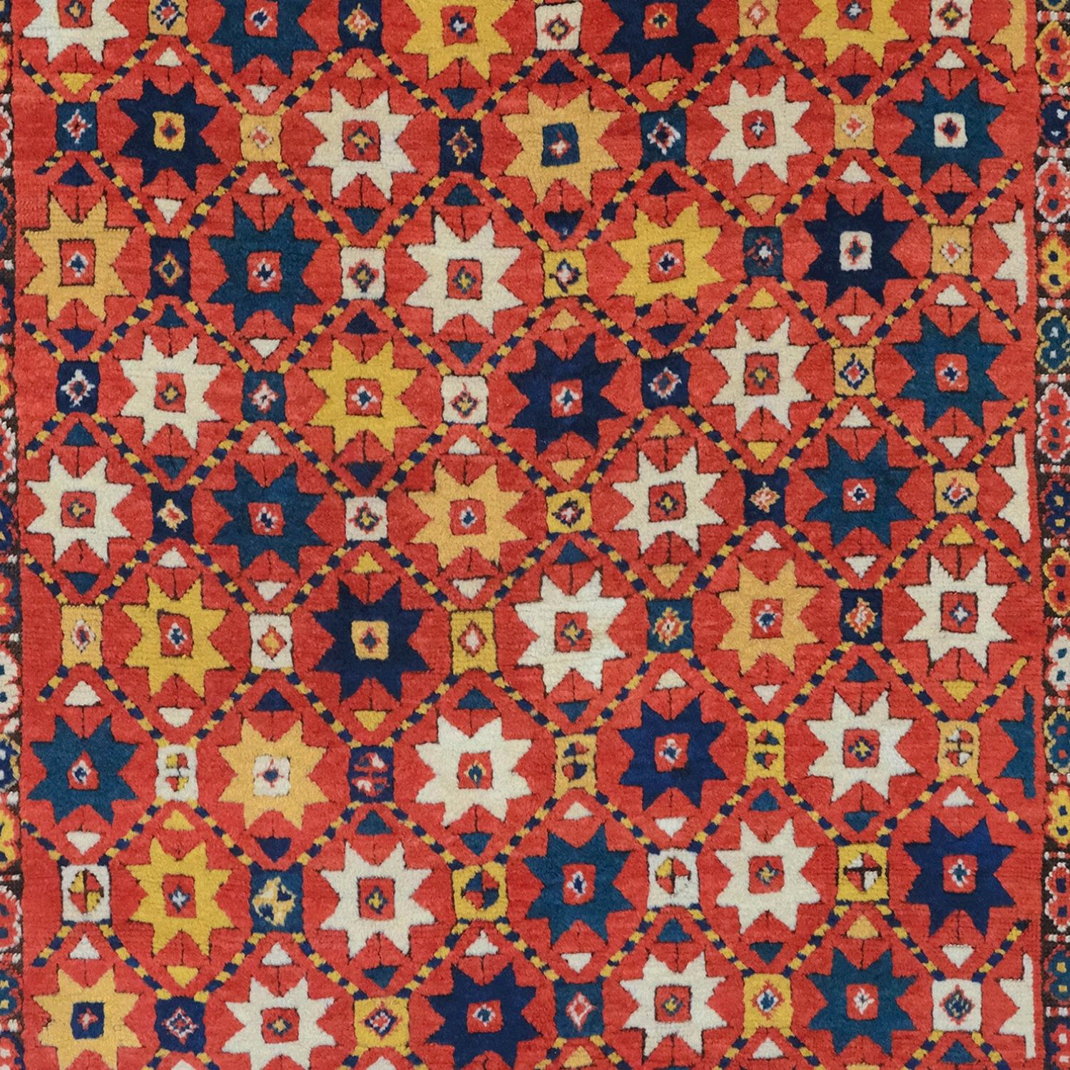Circa 1860 Caucasian Rug - Antique Wool Caucasian Rug In Good Condition For Sale In Sultanahmet, 34