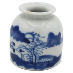 Circa 1860 Chinese Porcelain Blue & White Scholar's Table Water Pot