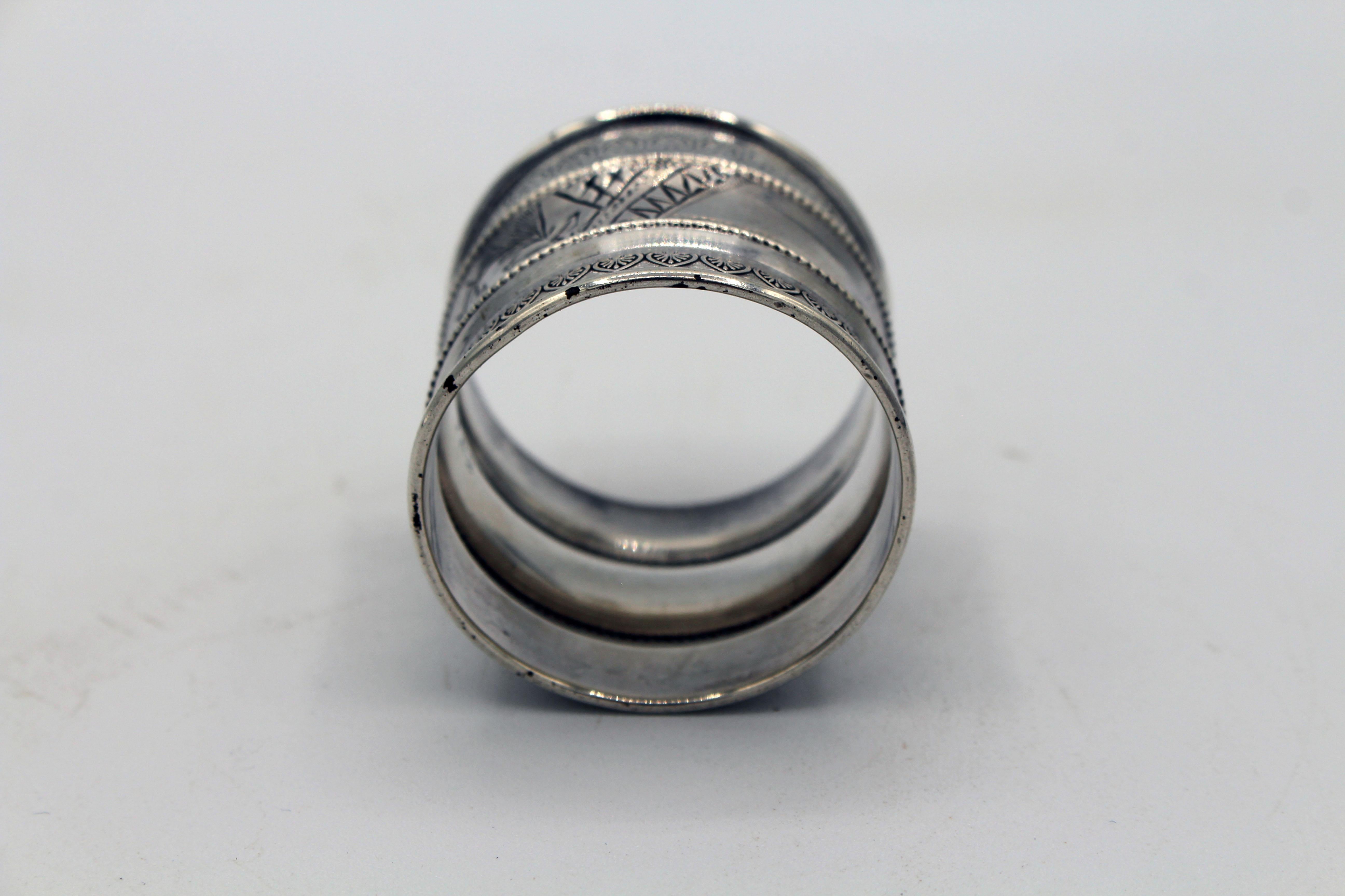 Circa 1860 Coin Silver Napkin Ring For Sale 2