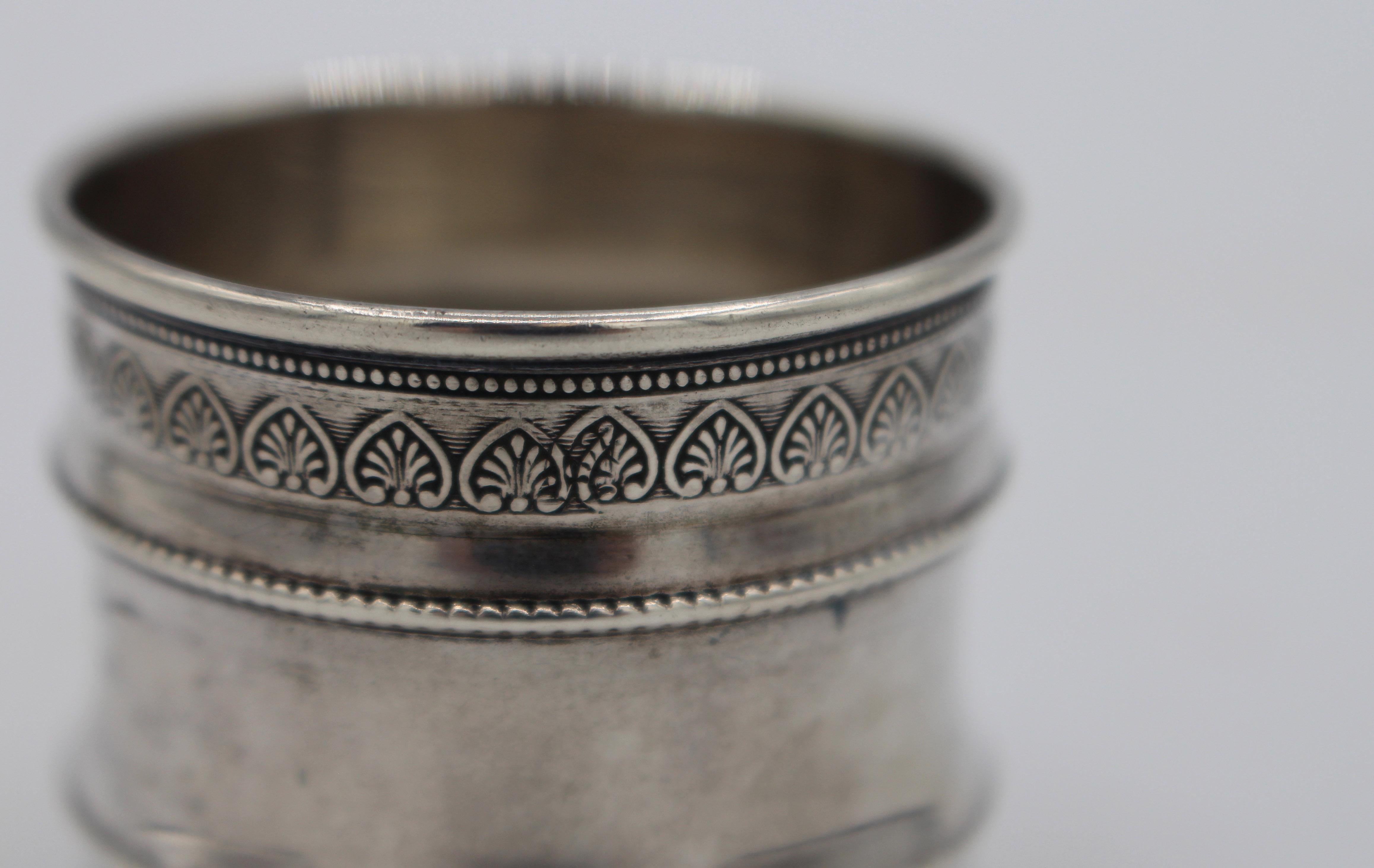 Circa 1860 Coin Silver Napkin Ring For Sale 3