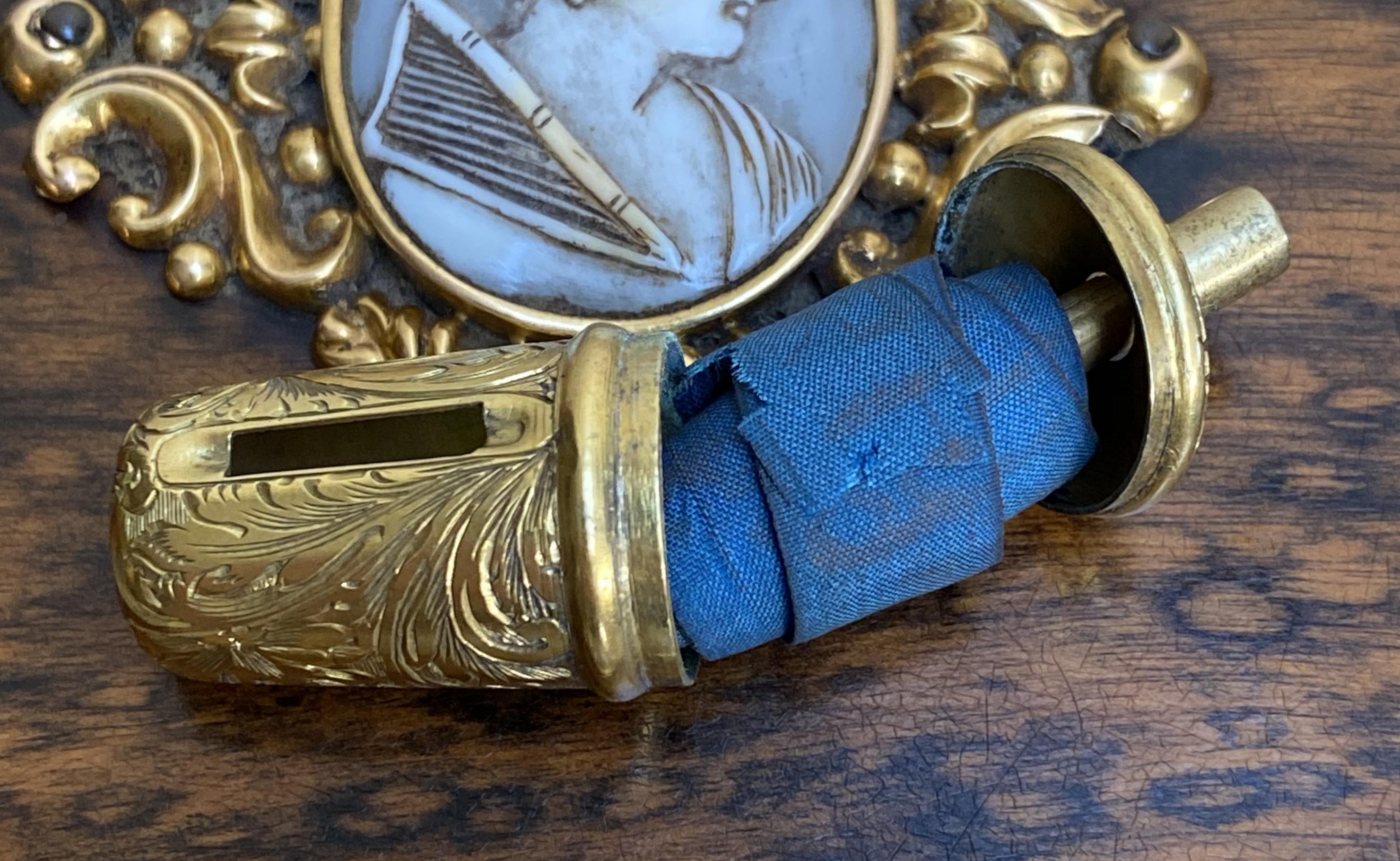Coromandel Wood Gold Gilt Etui Sewing Kit Asprey Pencil Shell Cameos, circa 1860 12