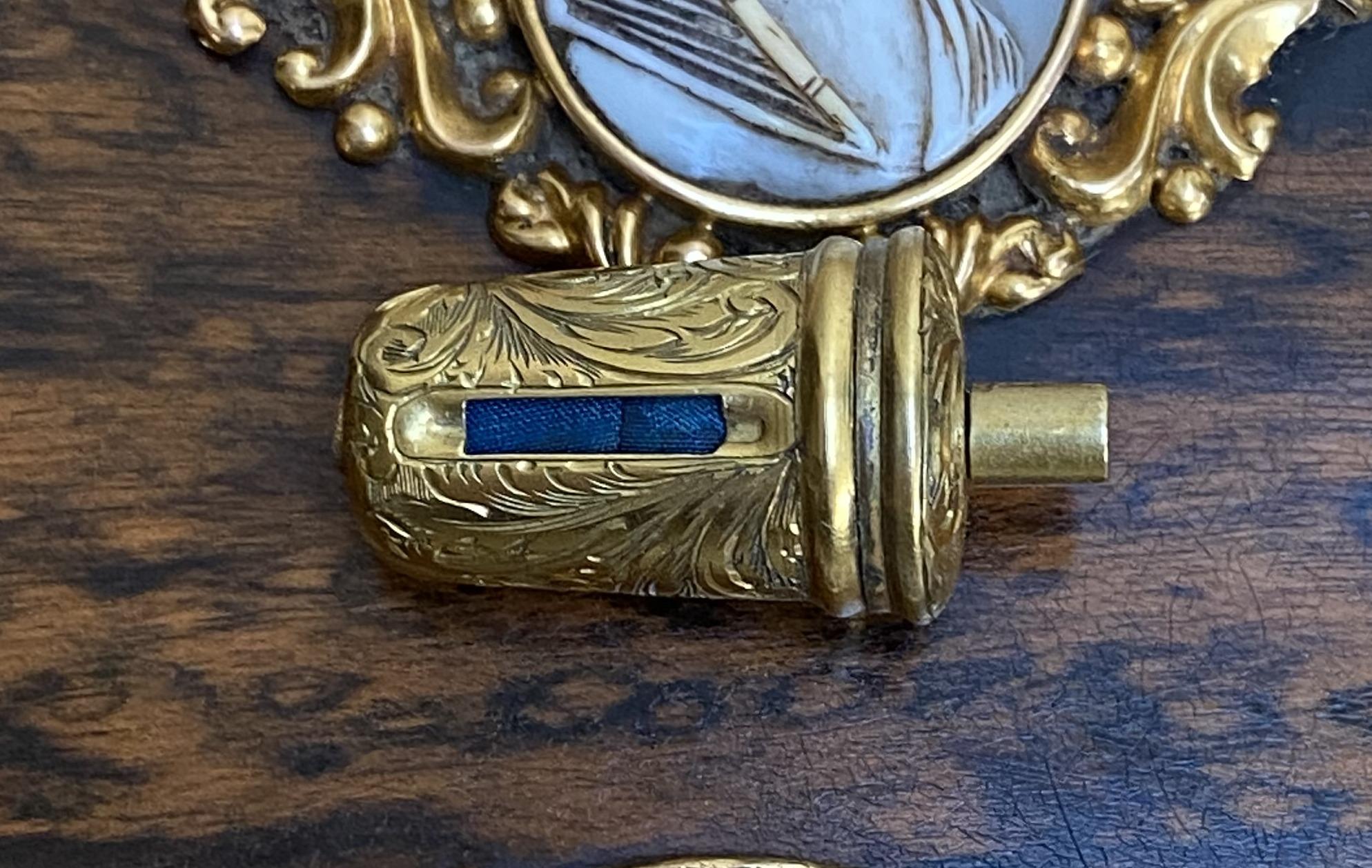Coromandel Wood Gold Gilt Etui Sewing Kit Asprey Pencil Shell Cameos, circa 1860 12