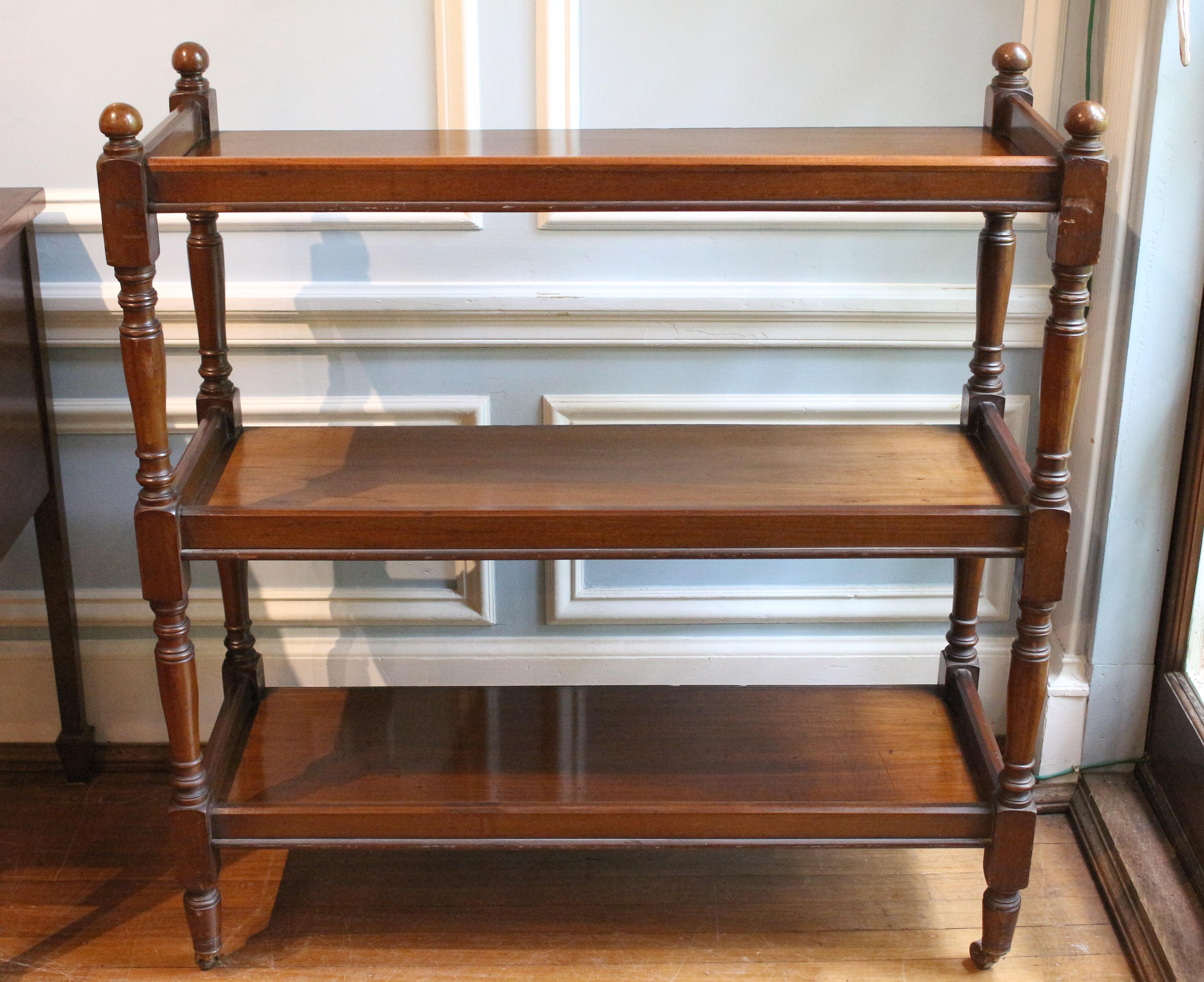 Victorian Circa 1860 English Butler's Etagere Buffet Trolley or Dumbwaiter