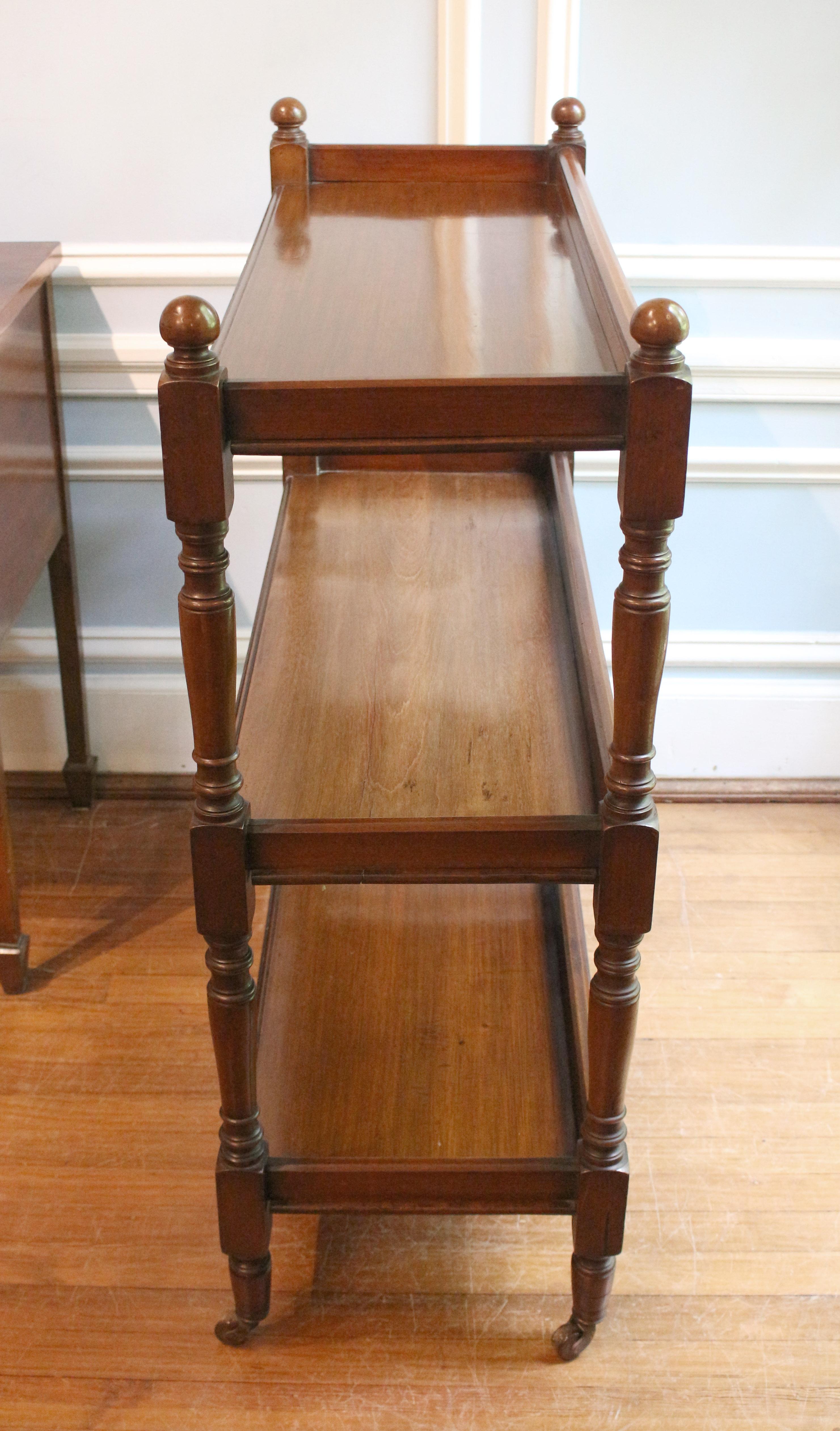 Turned Circa 1860 English Butler's Etagere Buffet Trolley or Dumbwaiter