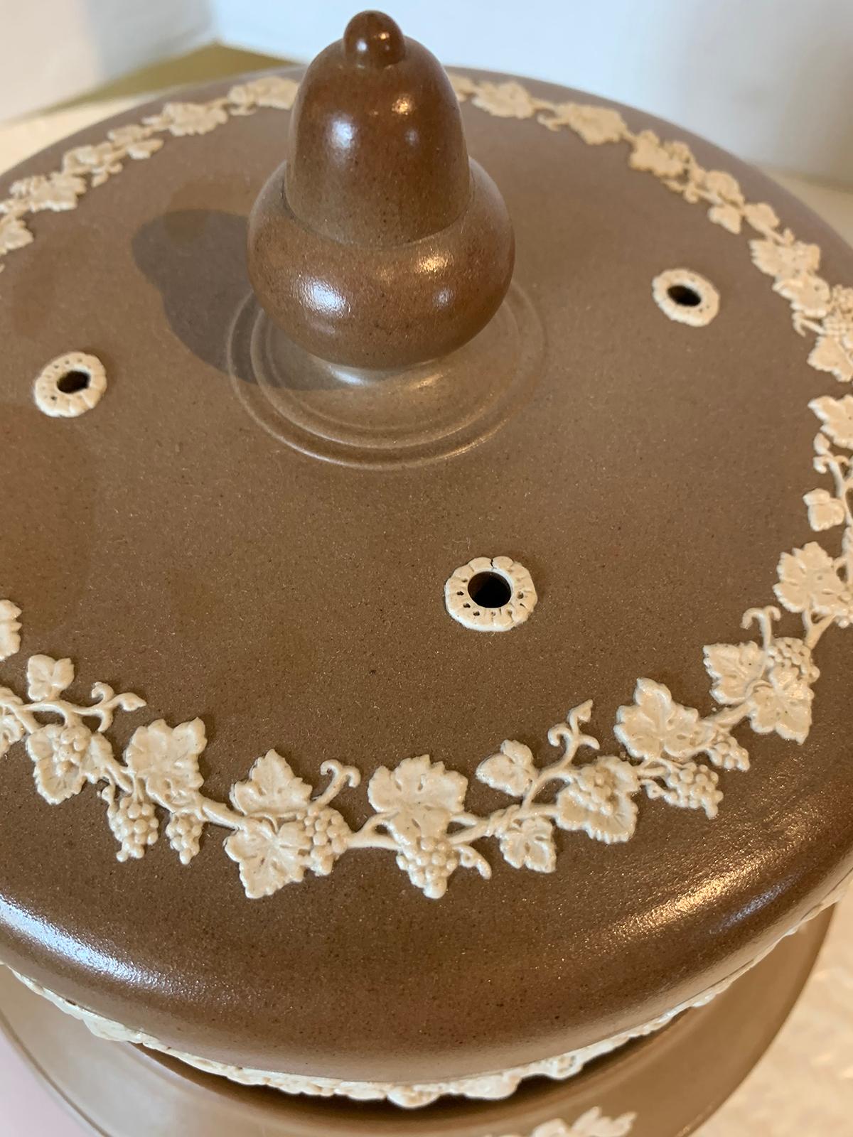 Mid-19th Century English Jasperware Cheese Dome by Dudson Stilton, Style of Wedgwood, circa 1860