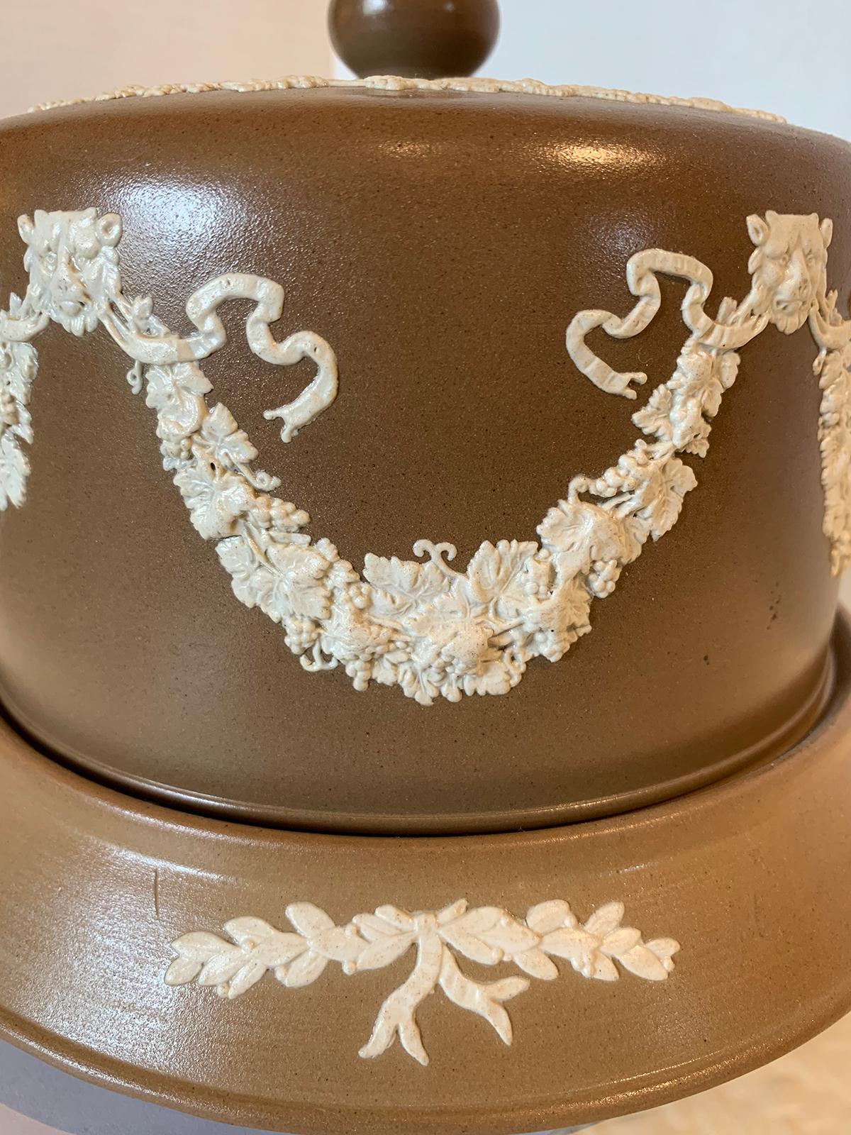 Ceramic English Jasperware Cheese Dome by Dudson Stilton, Style of Wedgwood, circa 1860