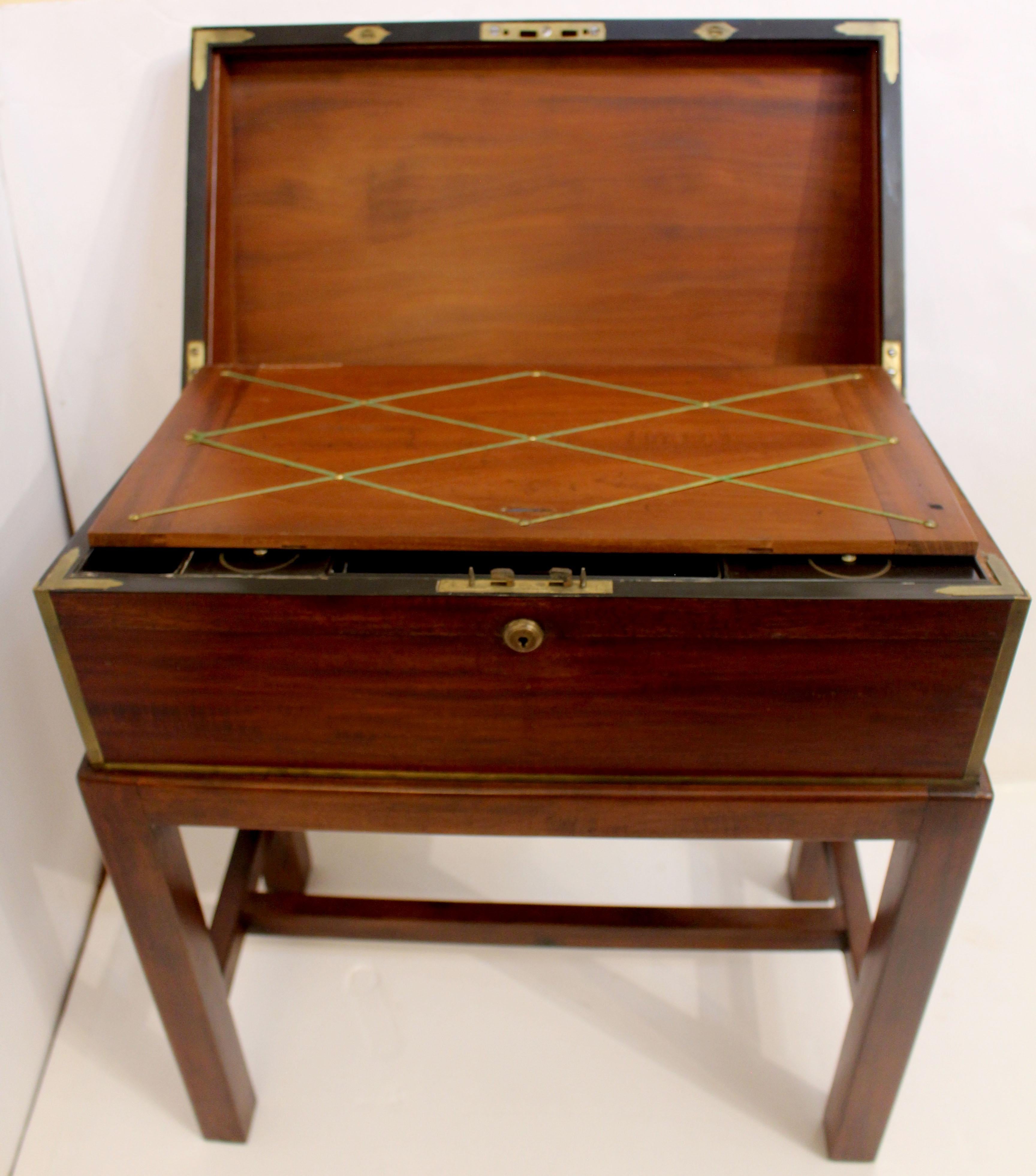 Circa 1860 English Lap Desk on Custom-Made Side Table Stand 5
