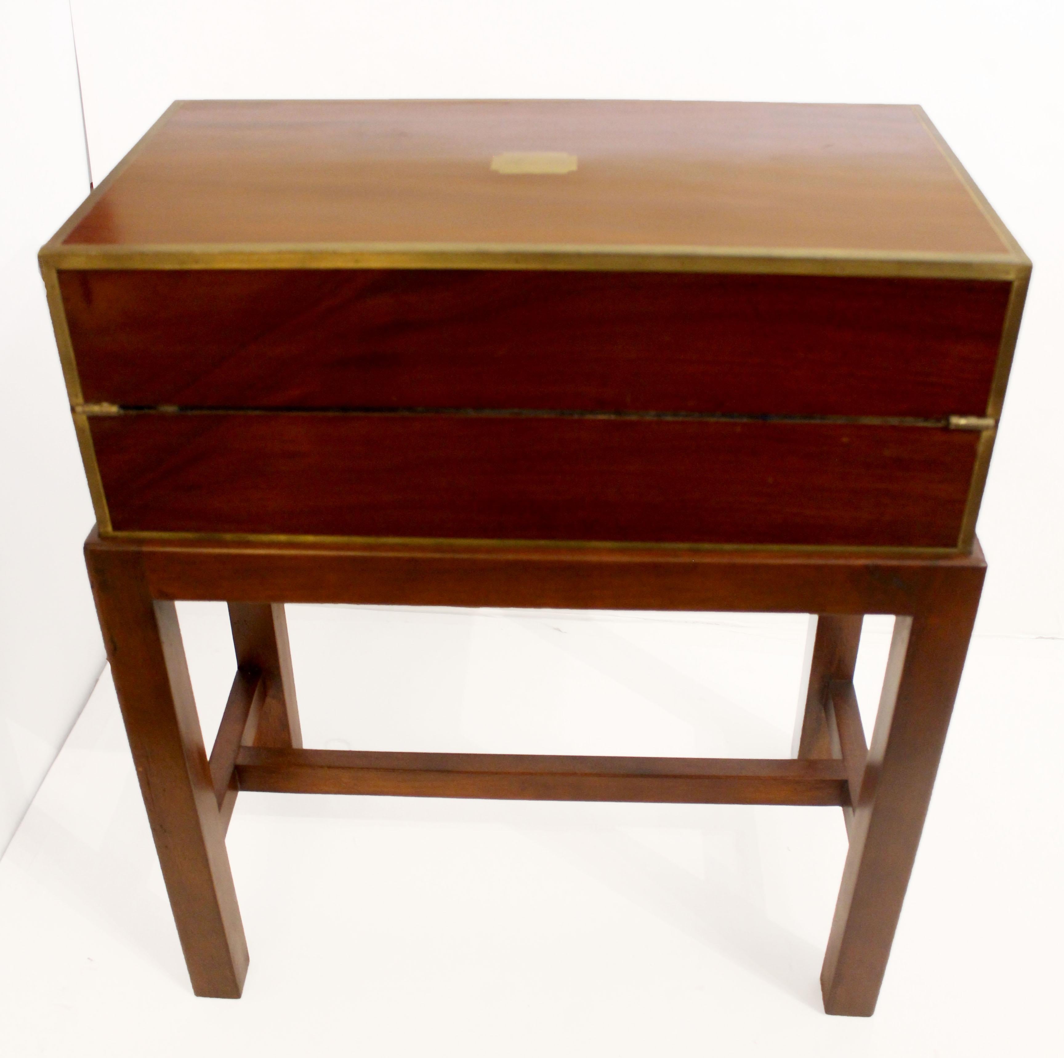 Circa 1860 English Lap Desk on Custom-Made Side Table Stand 7
