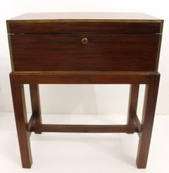 Circa 1860 English Lap Desk on Custom-Made Side Table Stand