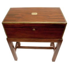 Circa 1860 English Lap Desk on Custom-Made Side Table Stand