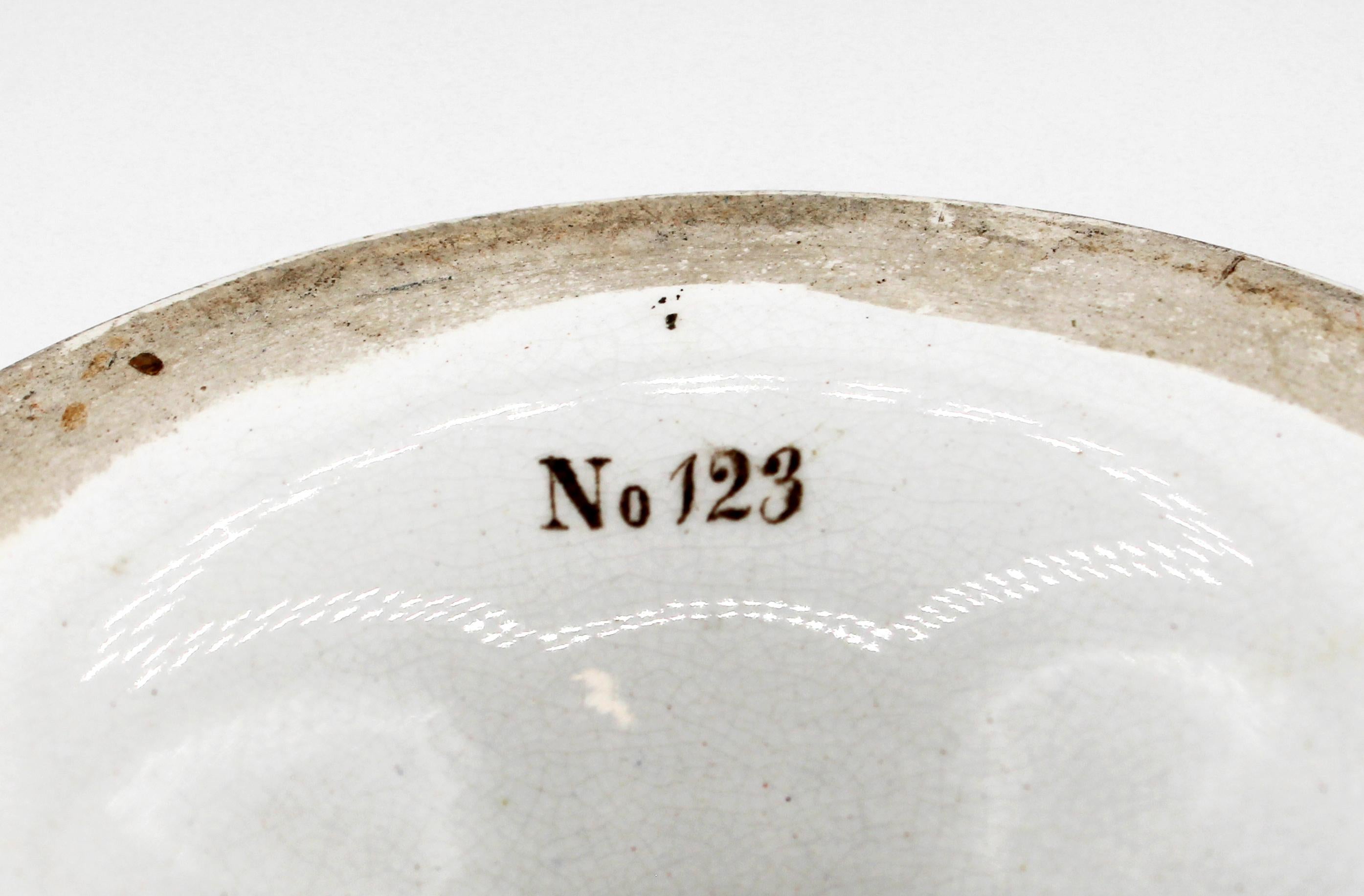 Ceramic Circa 1860 English Prattware Compote For Sale