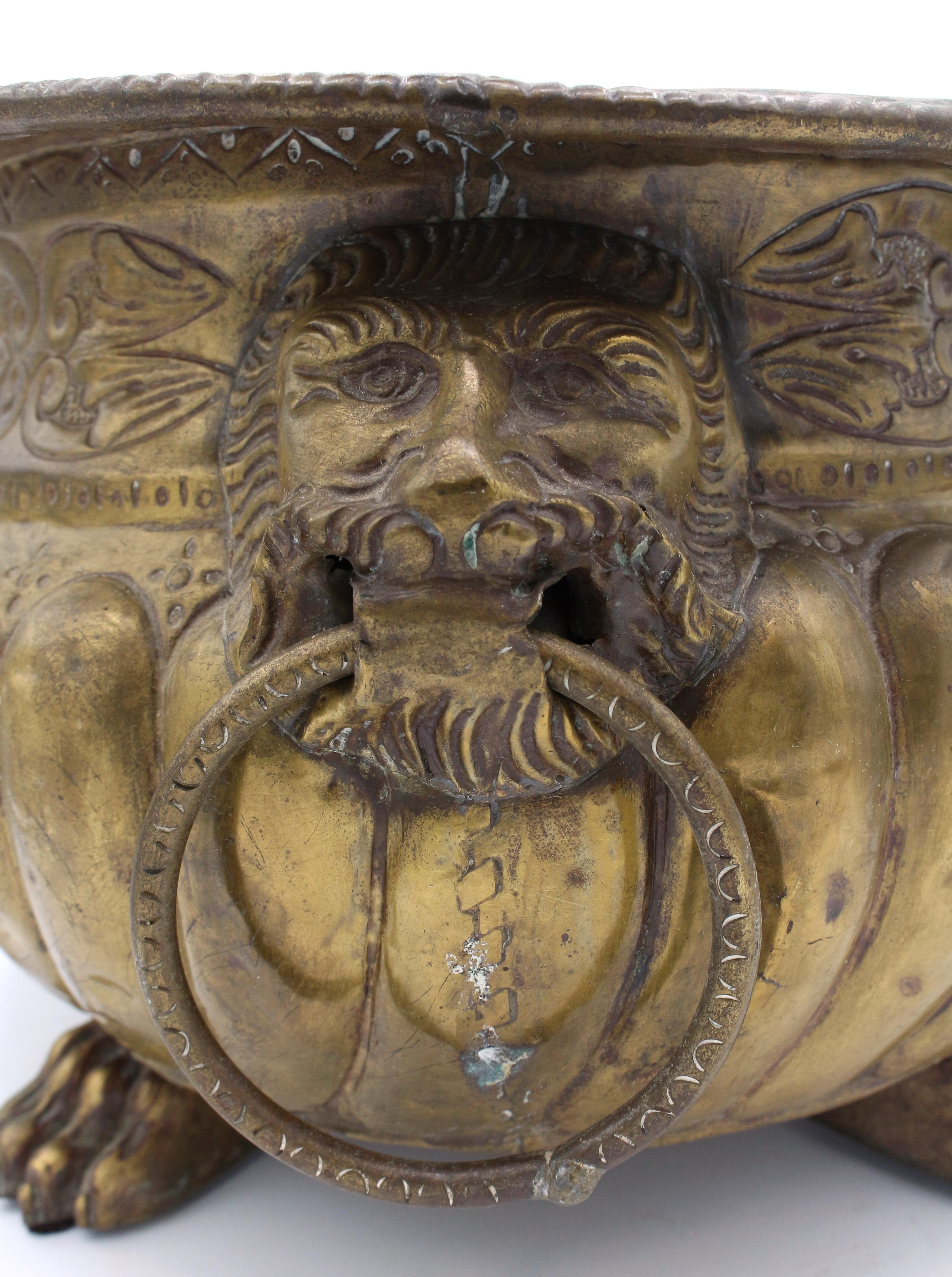 Circa 1860 French Brass Oval Jardiniere 2