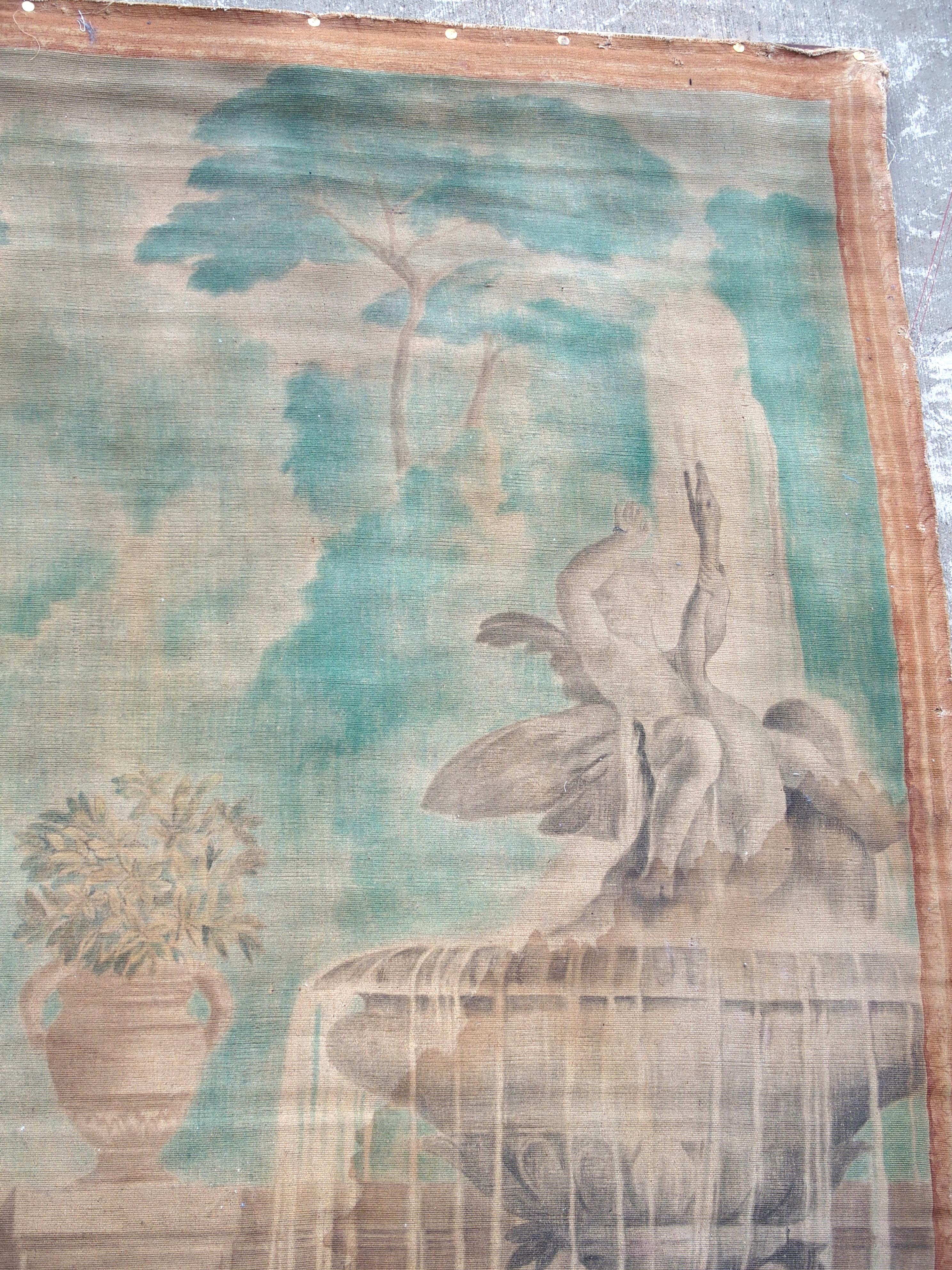 CIRCA 1860 Französische Toile Peinte, Die Kindergärtner, nach Charles Le Brun im Angebot 4