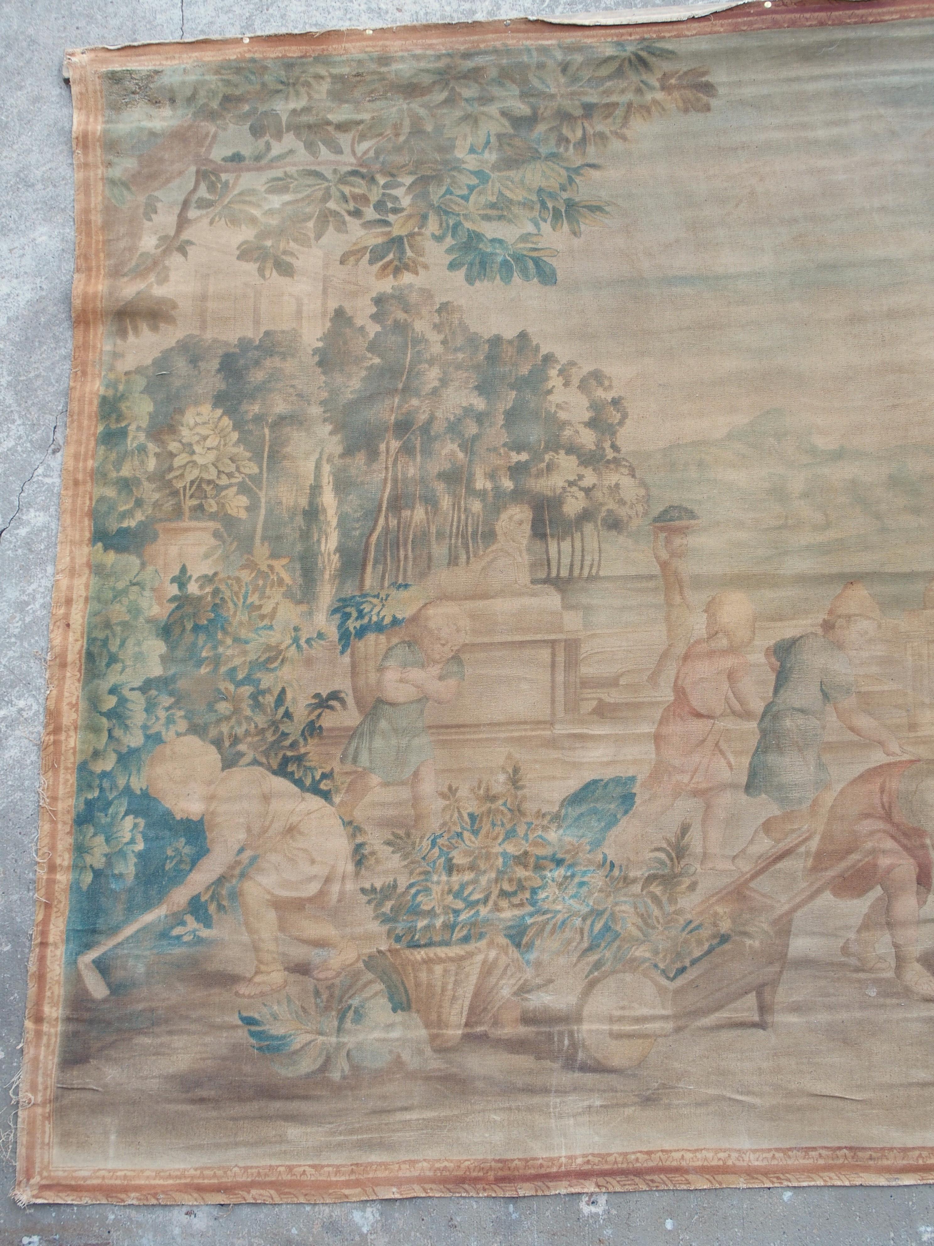 CIRCA 1860 Französische Toile Peinte, Die Kindergärtner, nach Charles Le Brun im Angebot 6