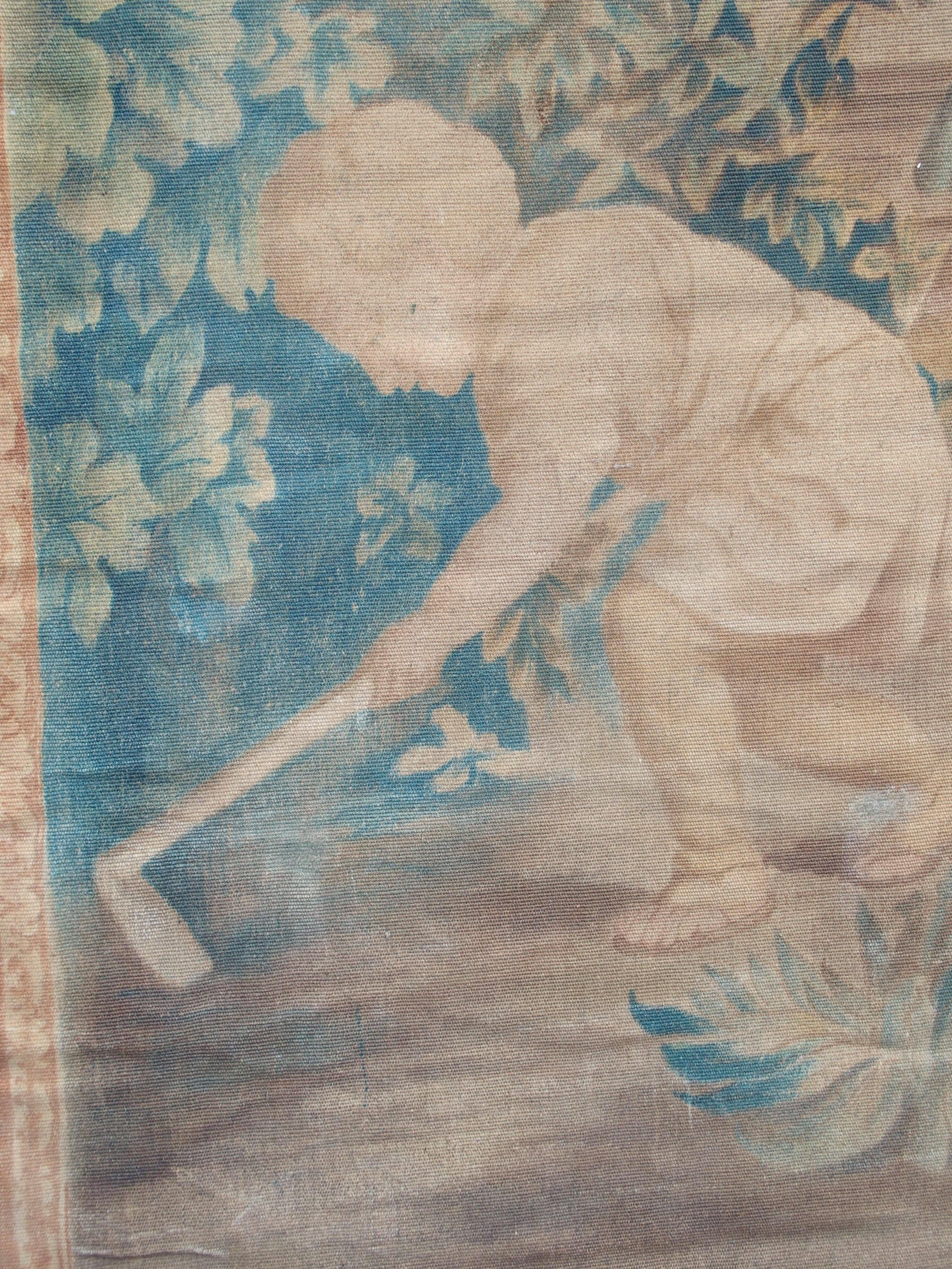CIRCA 1860 Französische Toile Peinte, Die Kindergärtner, nach Charles Le Brun im Angebot 11