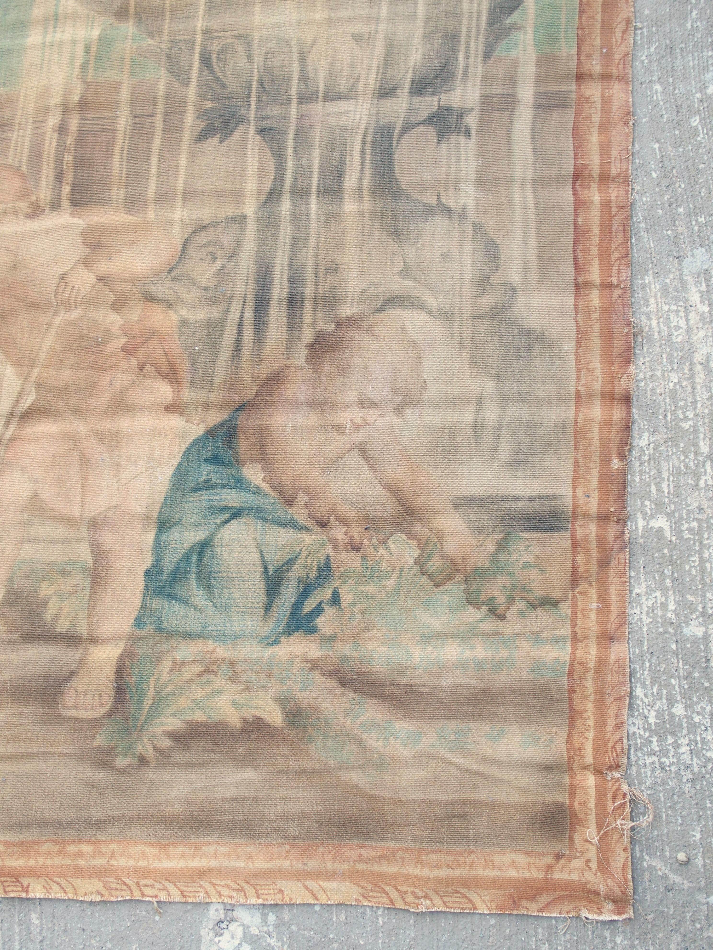 CIRCA 1860 Französische Toile Peinte, Die Kindergärtner, nach Charles Le Brun im Angebot 12