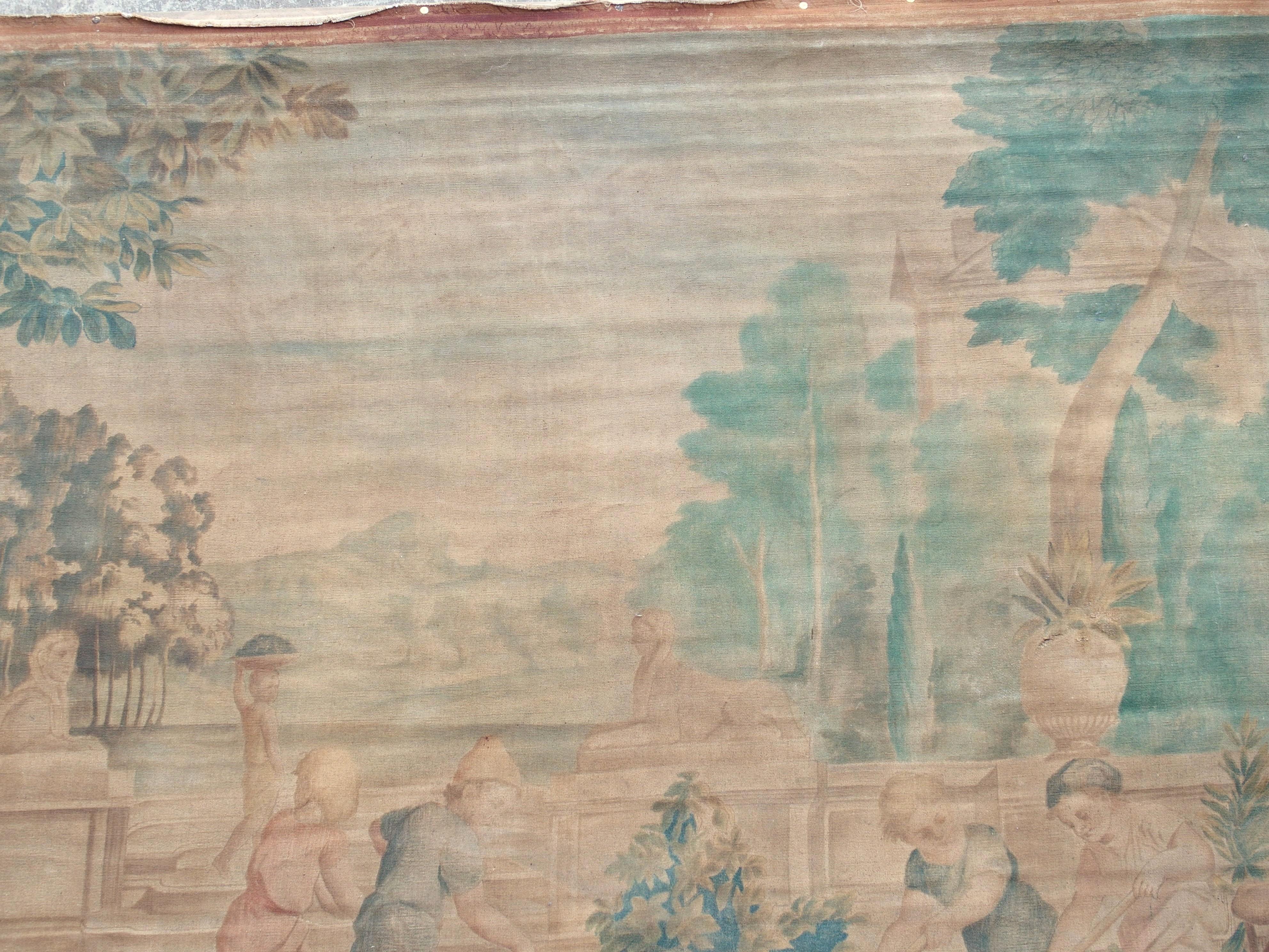 CIRCA 1860 Französische Toile Peinte, Die Kindergärtner, nach Charles Le Brun (Textil) im Angebot