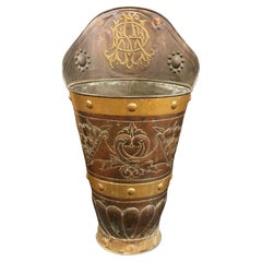 Antique Circa 1860 Grand French Copper & Brass Grape Hod