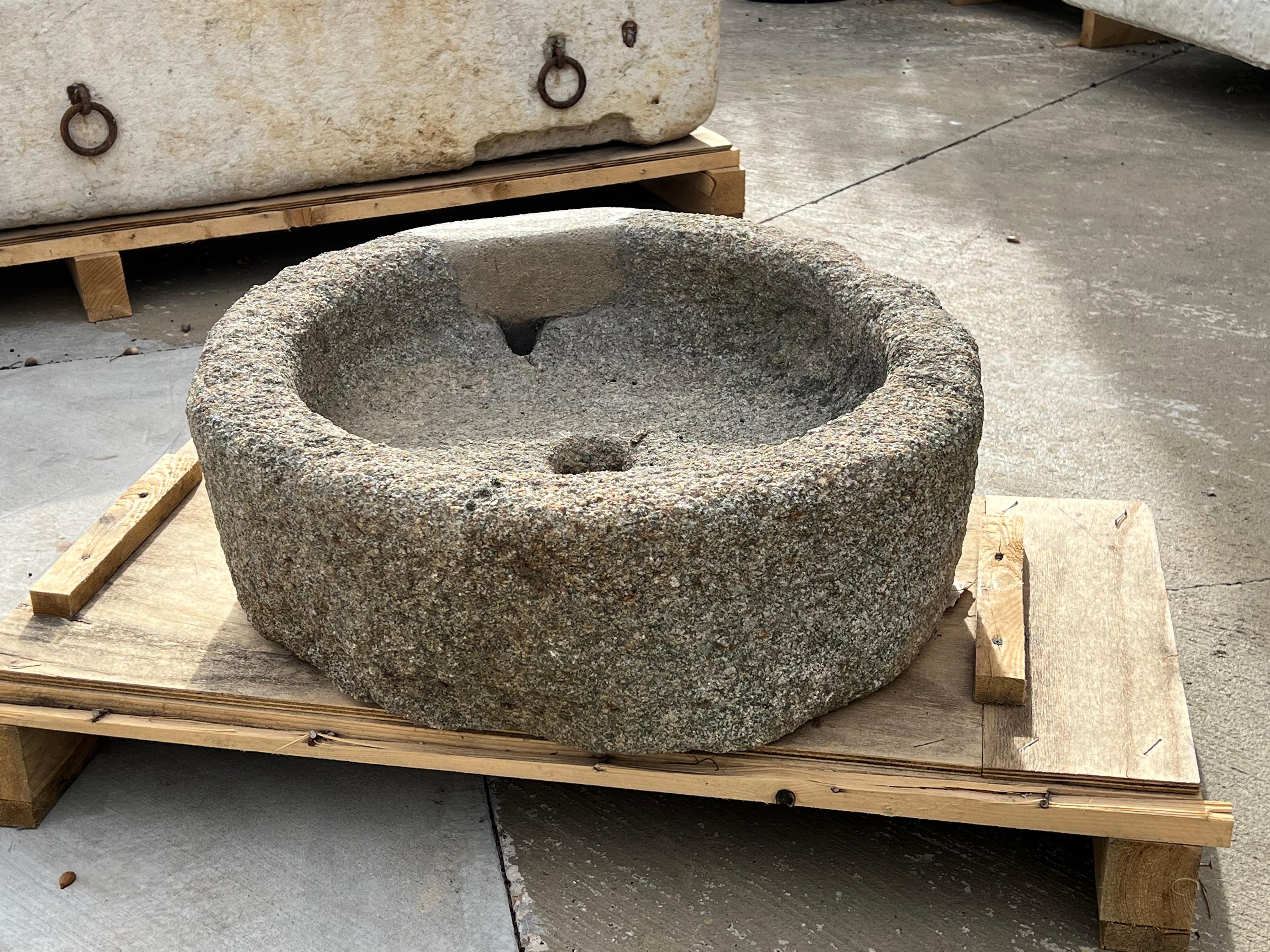 Circa 1860 Granite Mill Stone or Trough Sink from Normandy, France For Sale 4