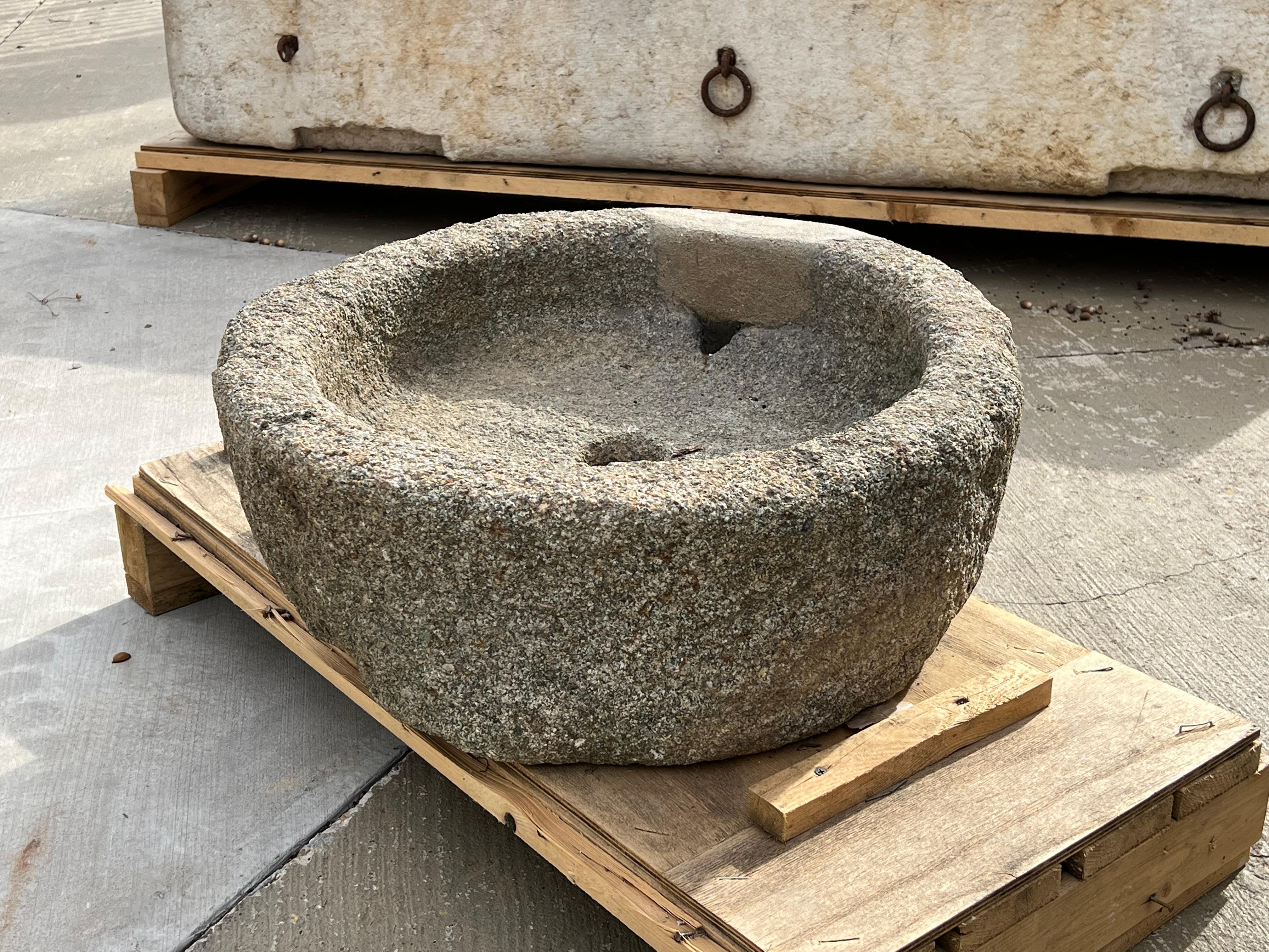 Circa 1860 Granite Mill Stone or Trough Sink from Normandy, France For Sale 3