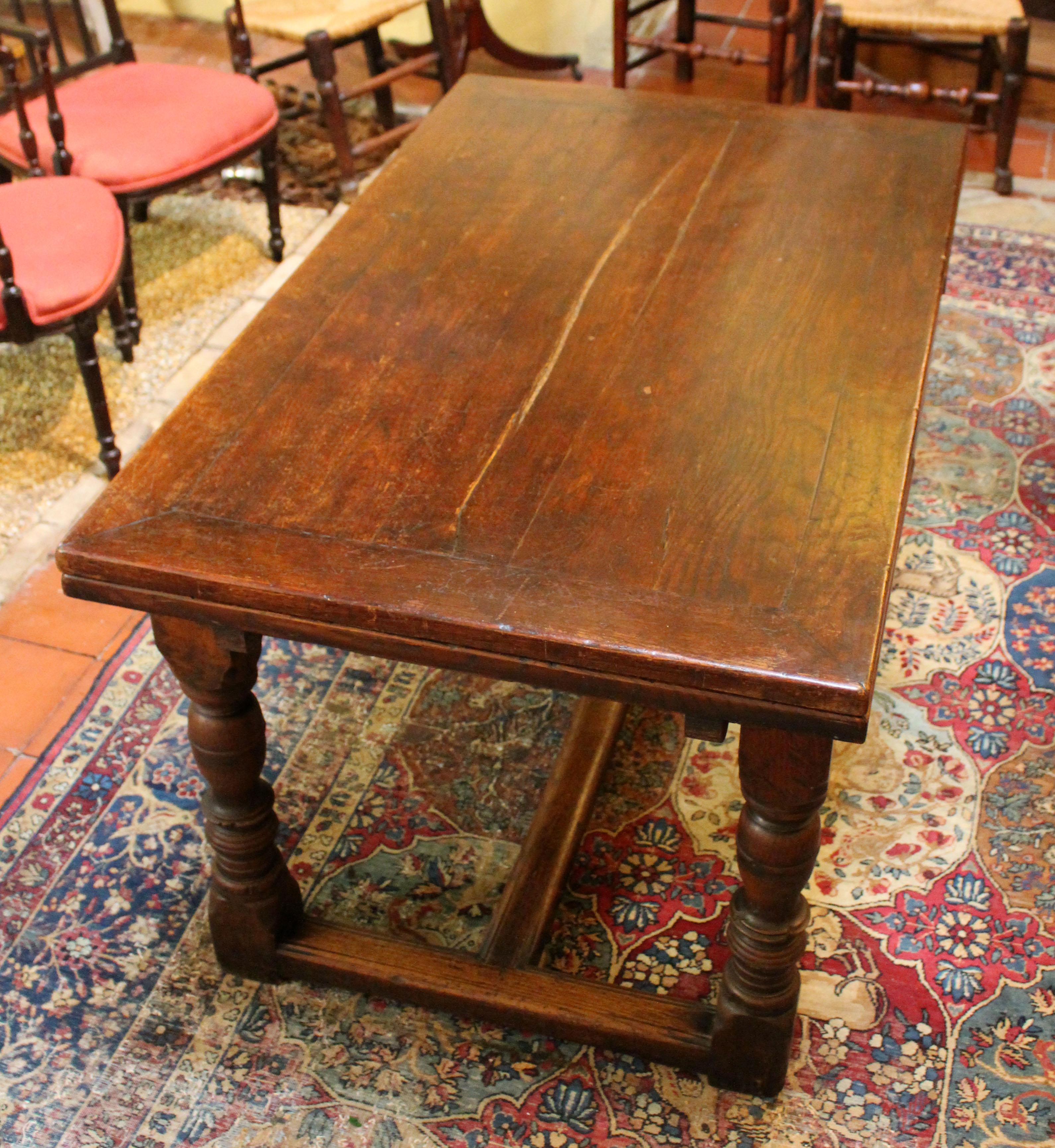 19th Century Circa 1860 Jacobean Revival Style Draw Leaf Table For Sale