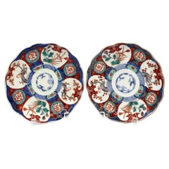 Circa 1860 Japanese Imari Pair of Plates
