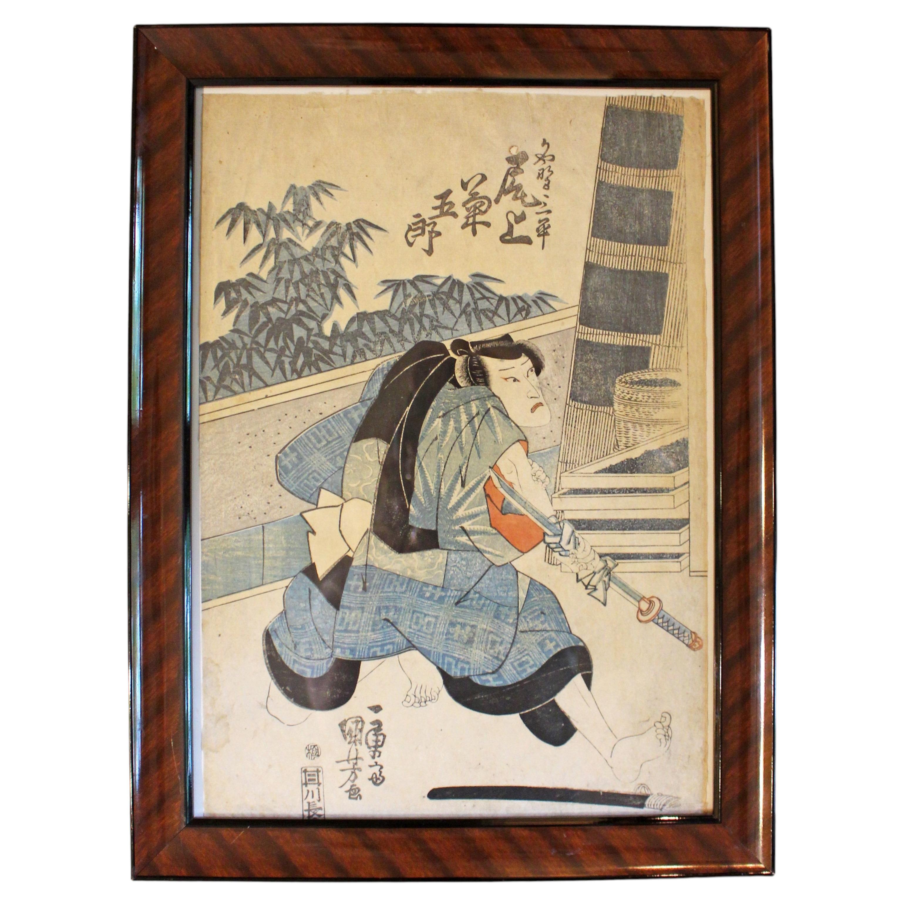 Circa 1860 Japanese Woodblock Print by Utagawa Kunisada