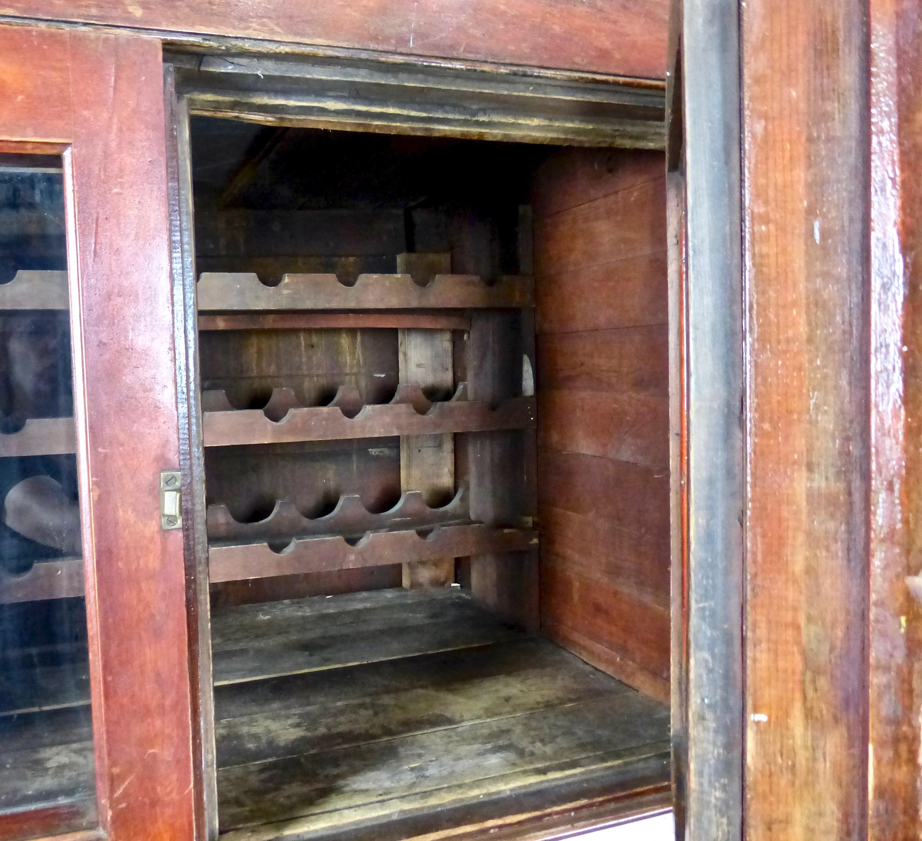 Industrial Large Mahogany Storage Cabinet, circa 1860