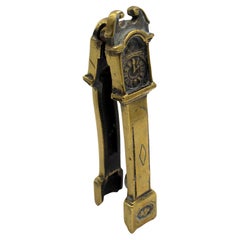 Circa 1860 Period English Brass Tall Case Clock Form Nutcracker