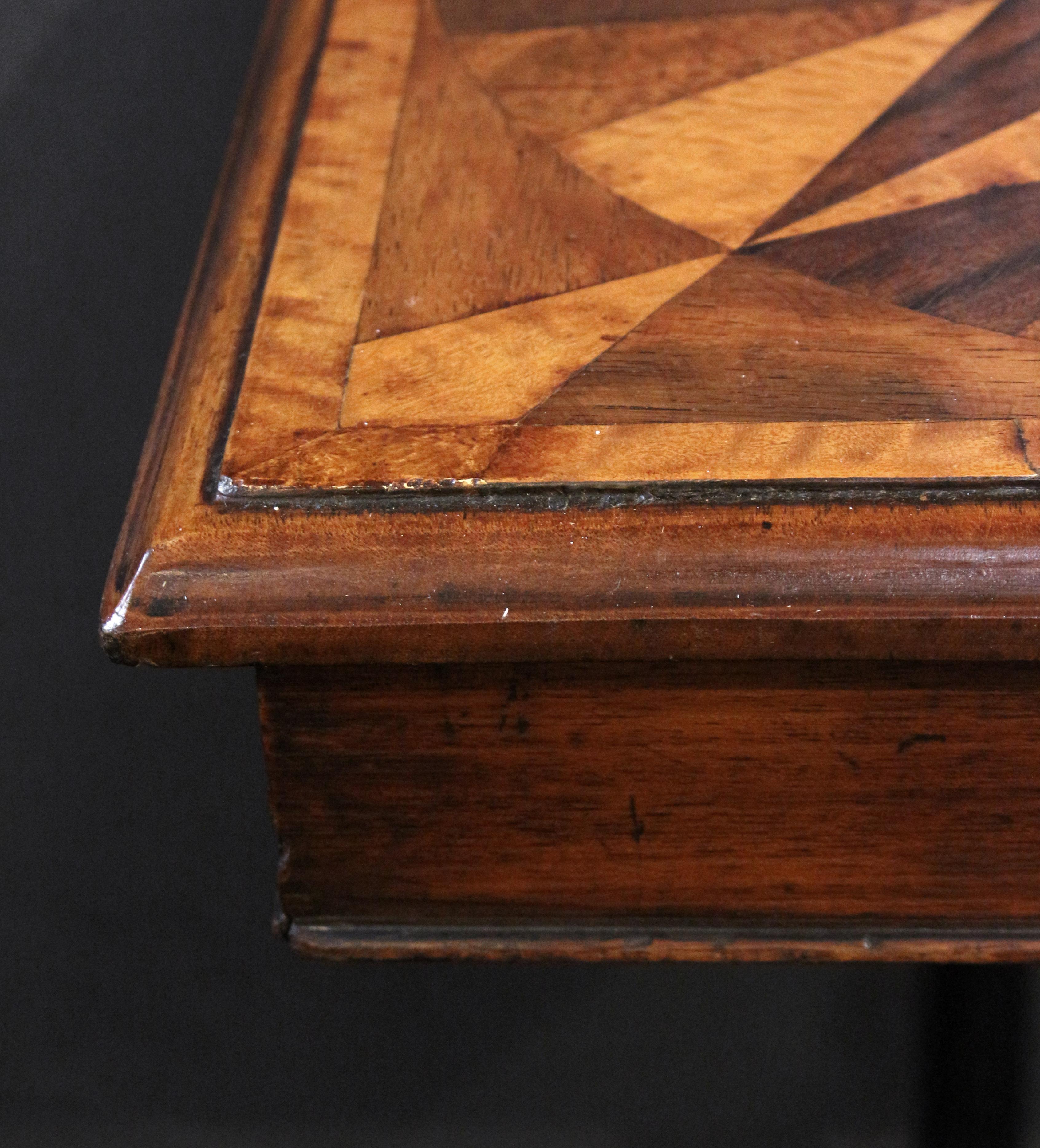 Circa 1860 Star Inlaid Top Side Table with Drawer, English For Sale 3