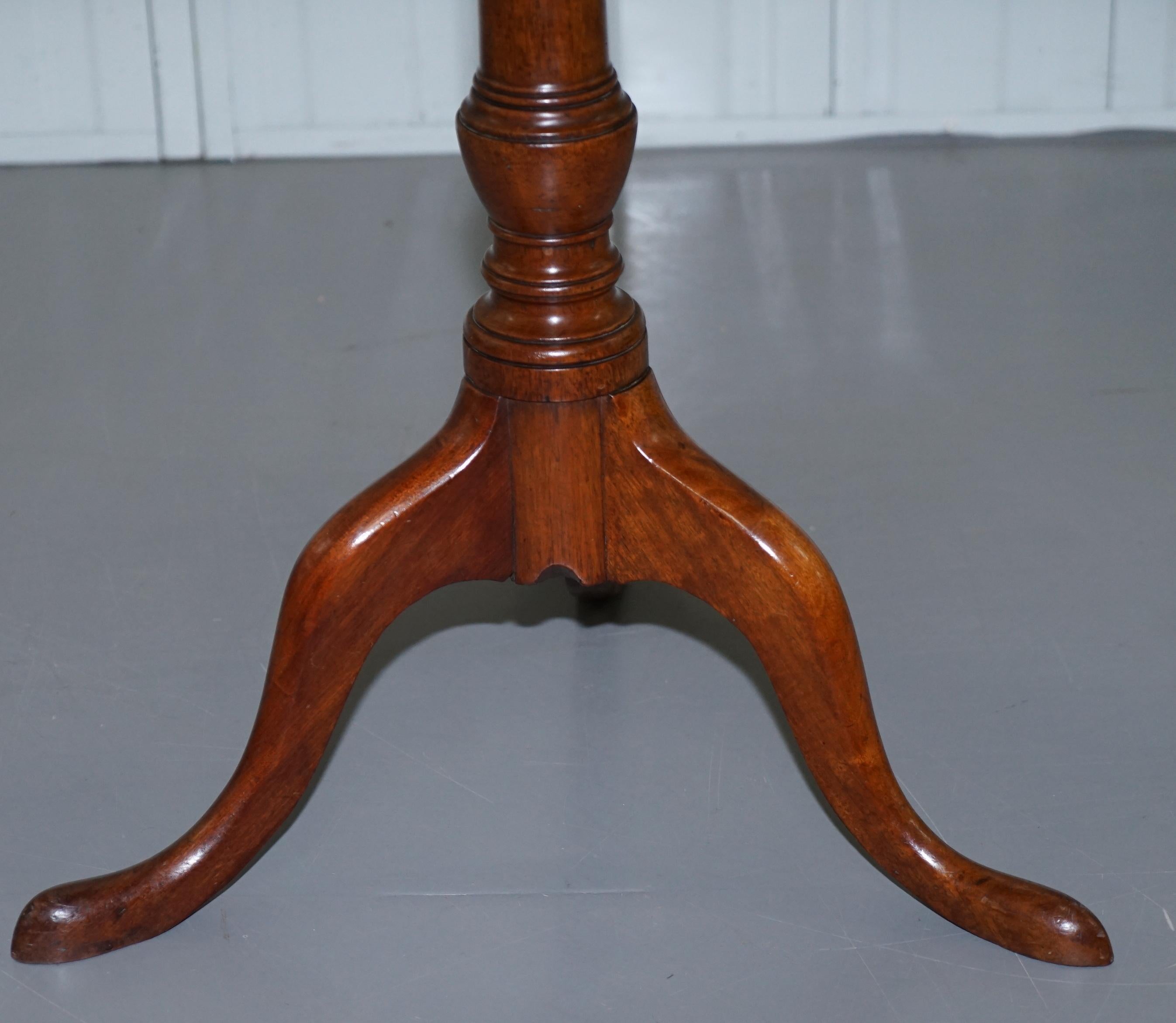 Victorian Tripod Side End Lamp Table in Walnut with Tilt Top Function circa 1860 5