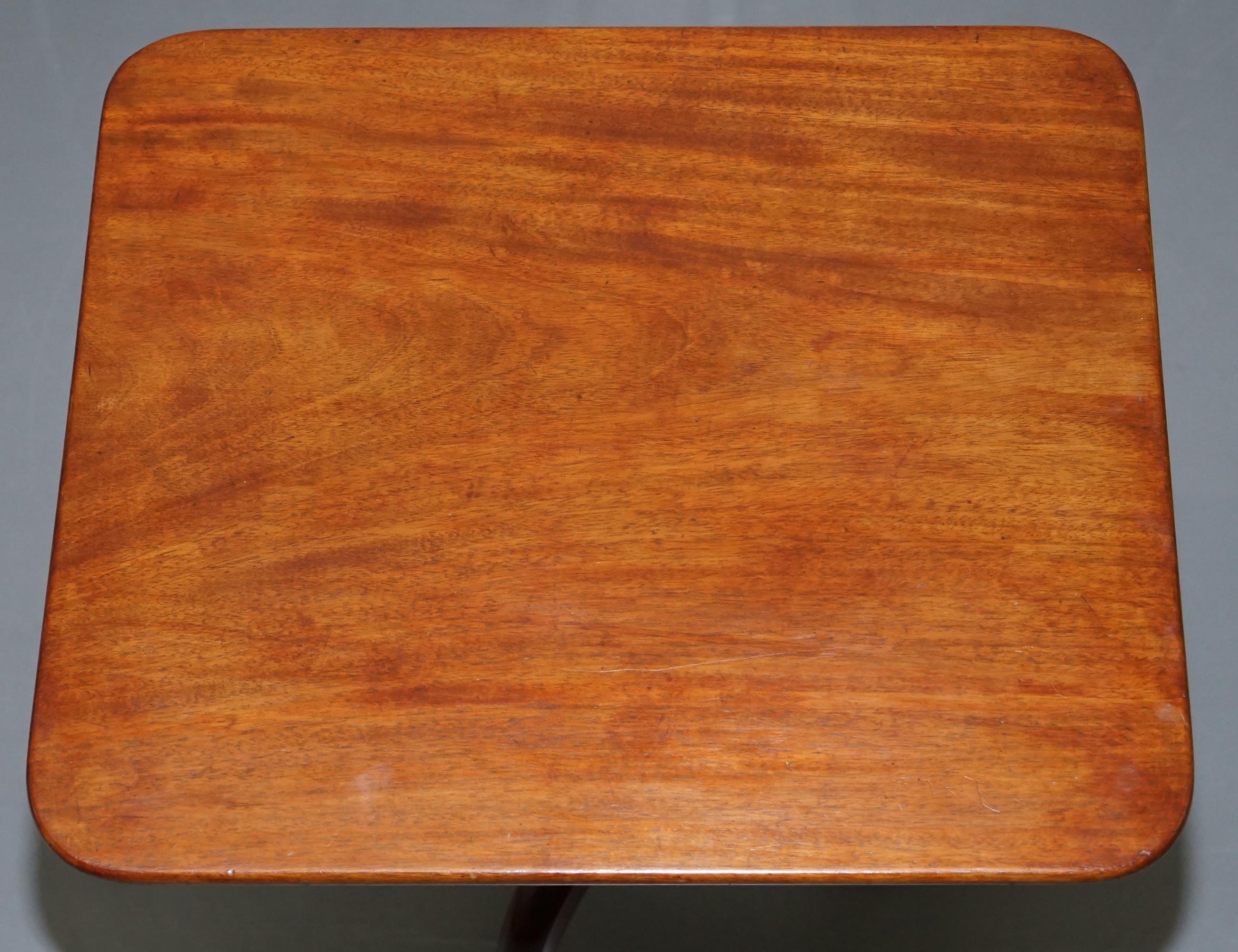 Victorian Tripod Side End Lamp Table in Walnut with Tilt Top Function circa 1860 3