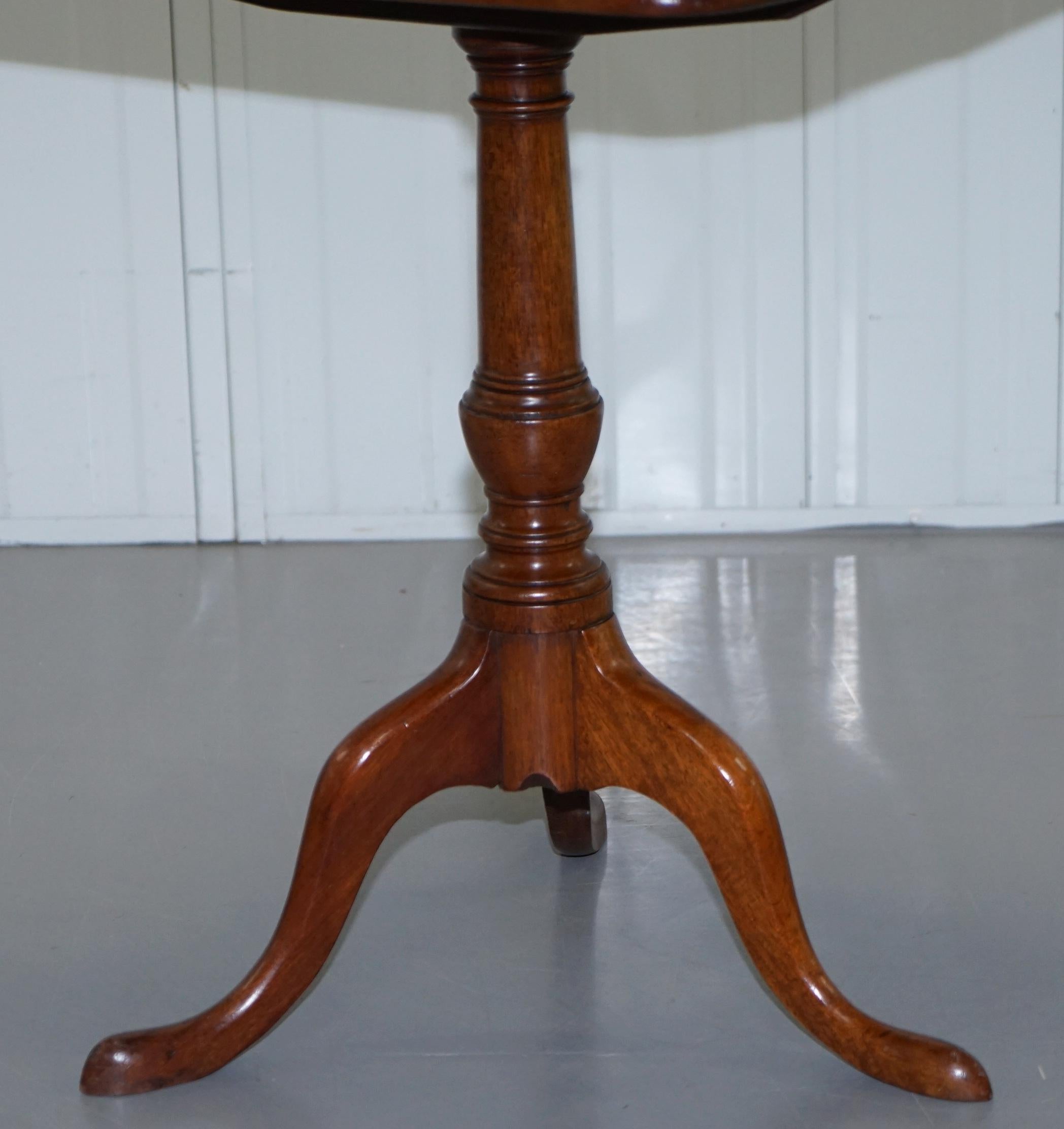 Victorian Tripod Side End Lamp Table in Walnut with Tilt Top Function circa 1860 4