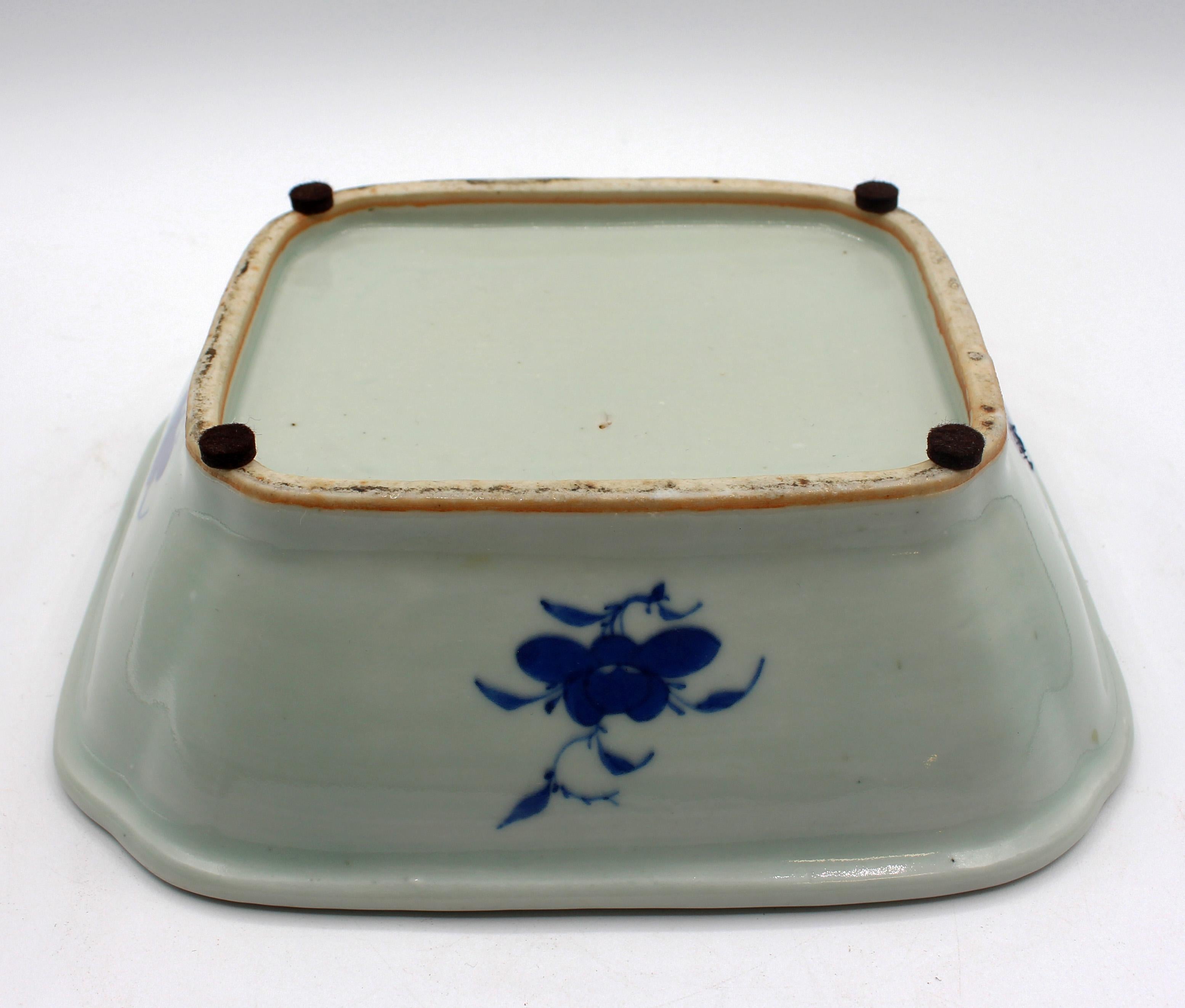 Circa 1860s Blue Canton Covered Vegetable Dish For Sale 1