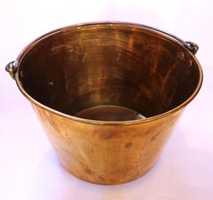 Circa 1860s Brass Water Bucket with Swing Handle, English