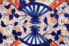 Circa 1860s Japanese Double Fan Motif & Shape Imari Chop Plate