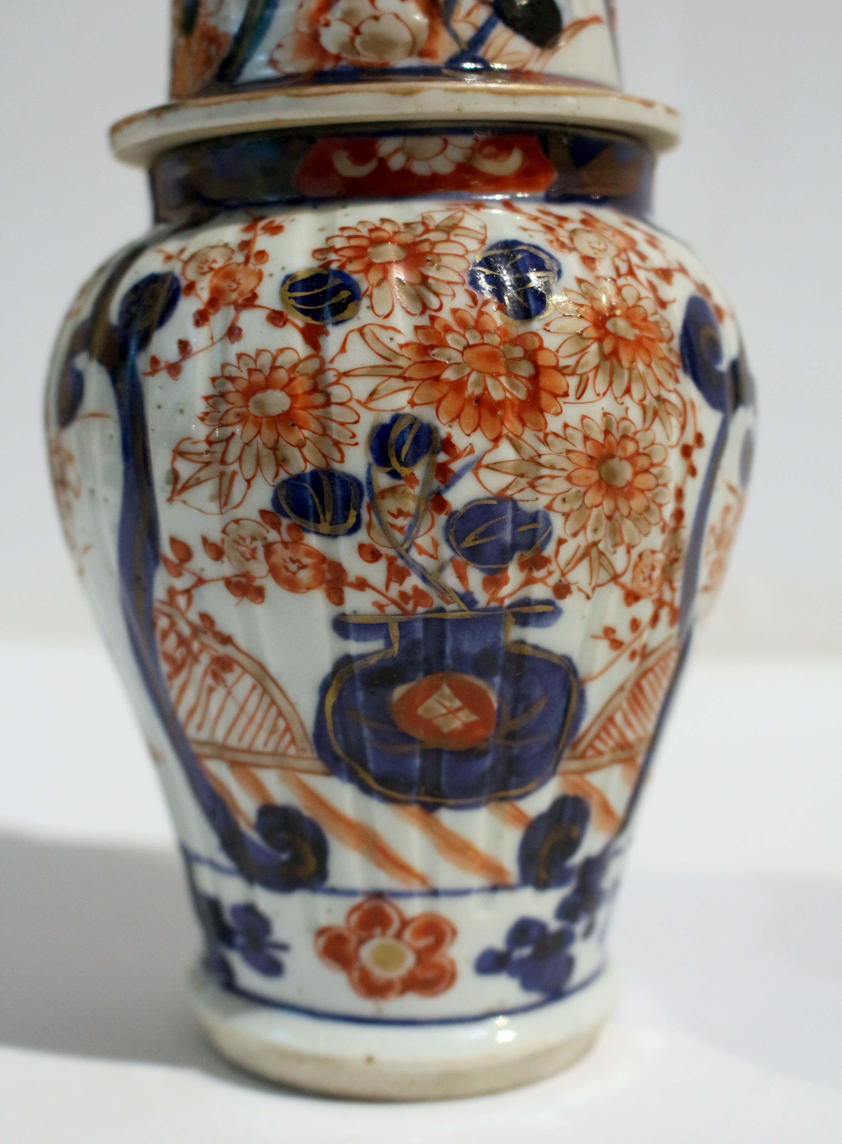 Circa 1860s Pair of Imari Covered Vases, Japanese 4