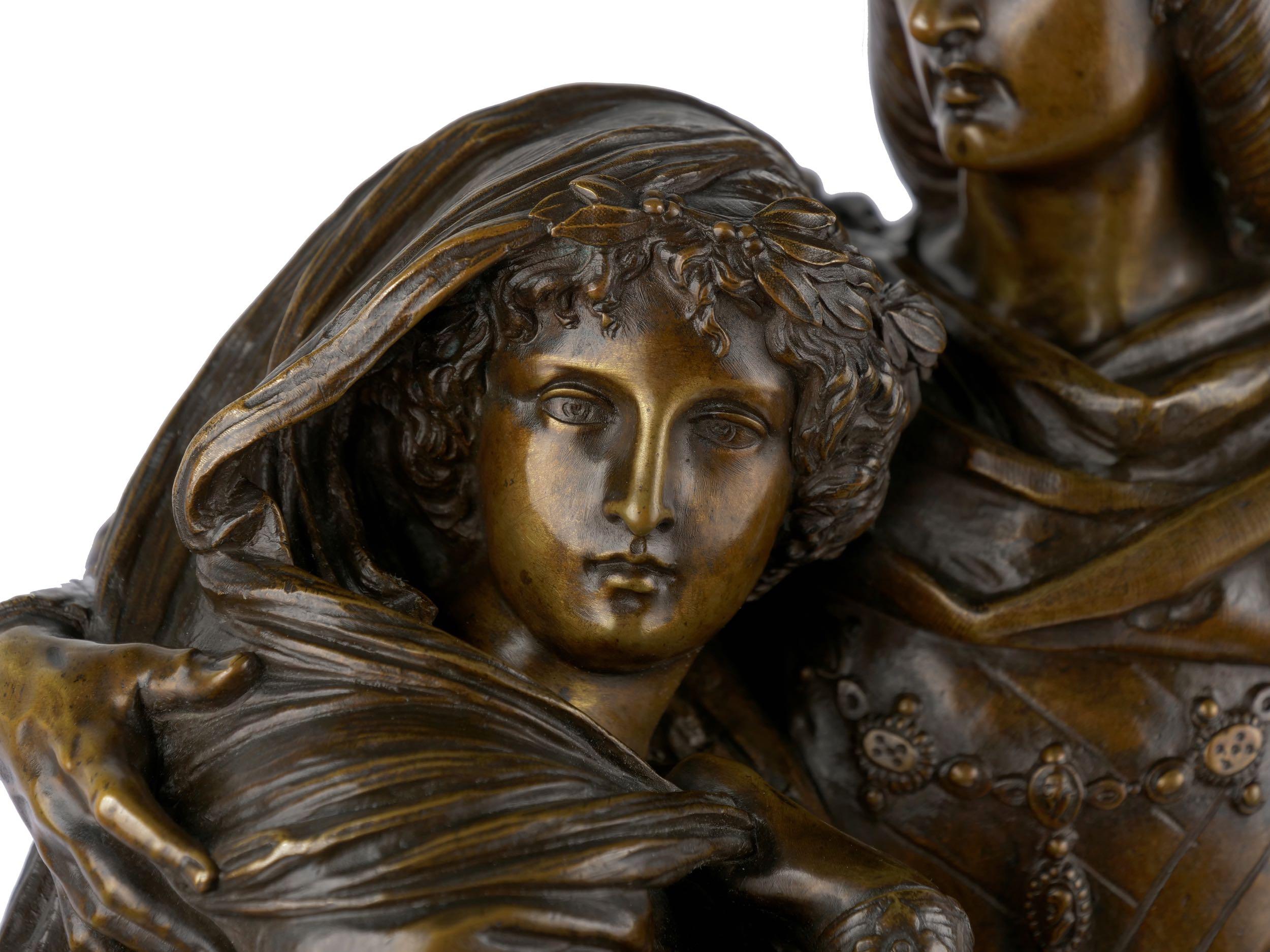 Romeo and Juliet French Bronze Sculpture by Deniere, circa 1860s 2