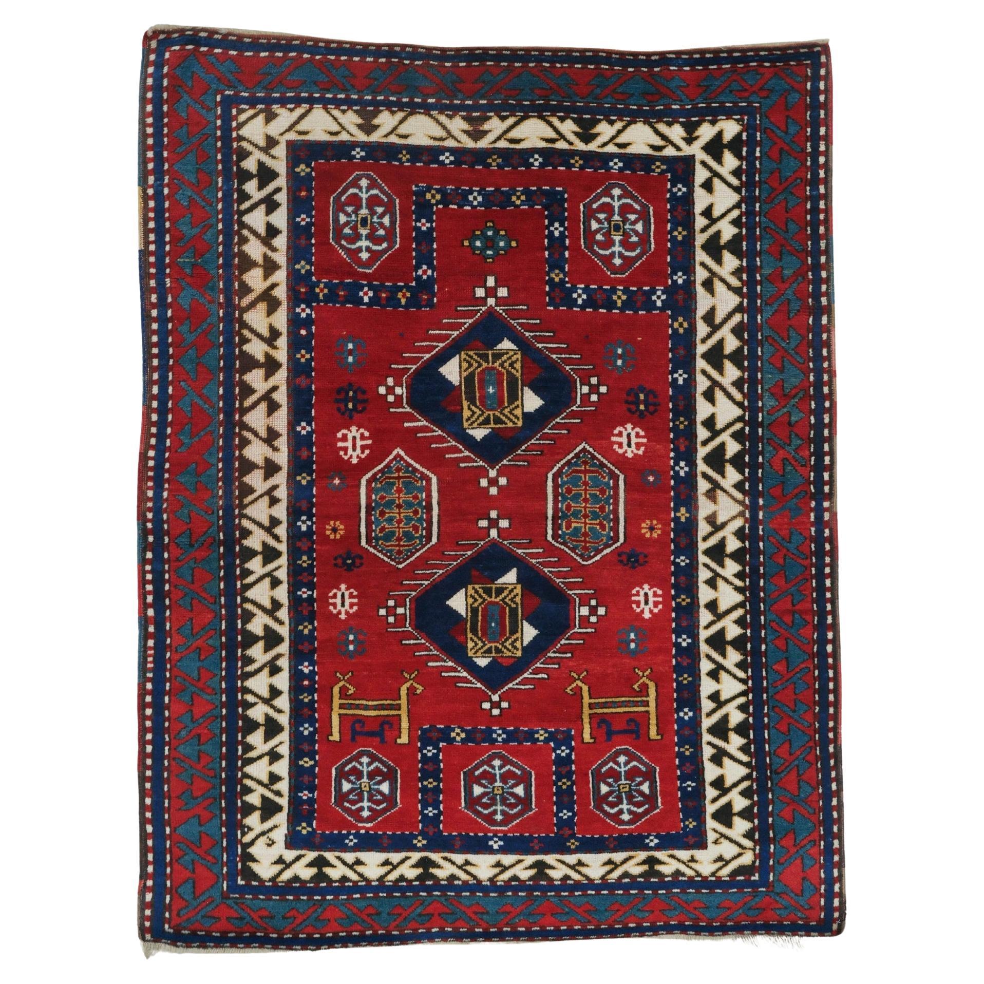 Circa 1870-80’s Caucasian Fahrola Prayer Rug - Antique Wool Rug